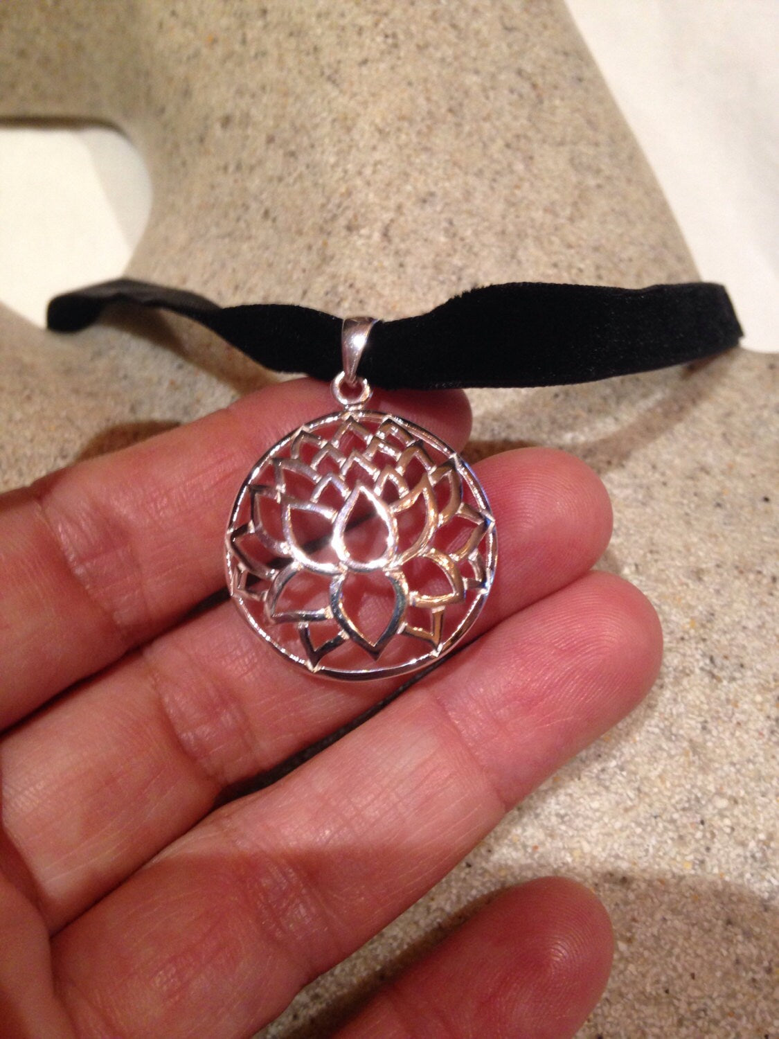 Ancient Entwined Lotus Flower Dangle Pendant