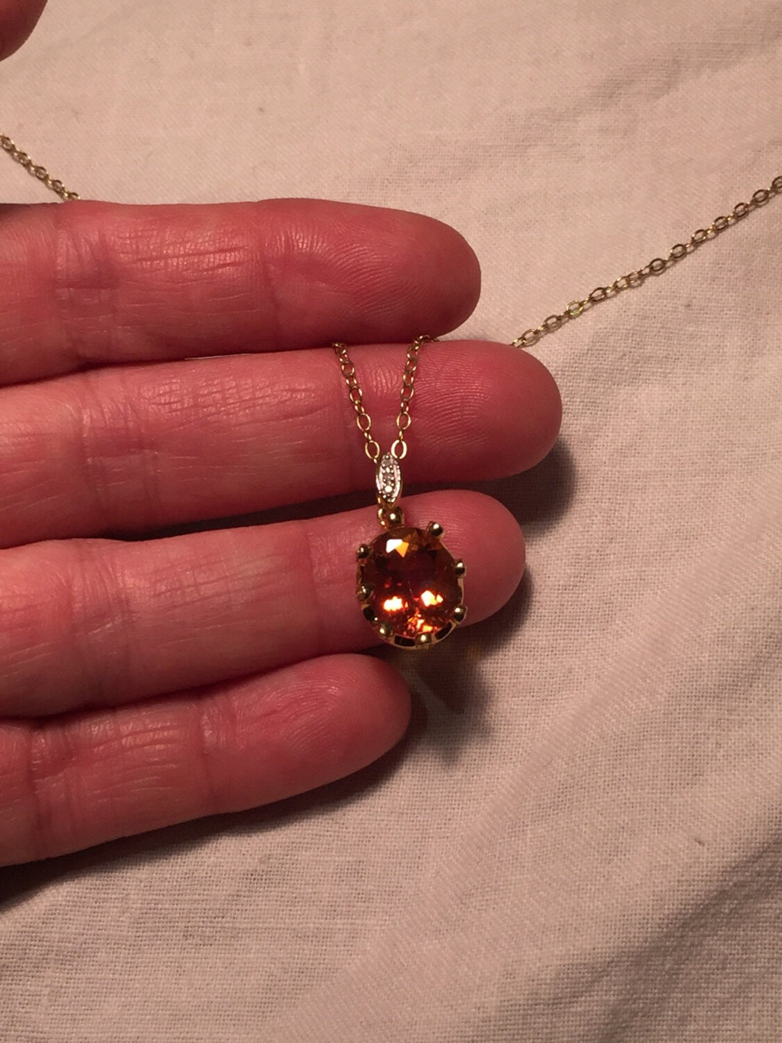 Vintage Handmade Gold finished 925 Sterling Silver Mystic Genuine Topaz Antique Pendant Necklace