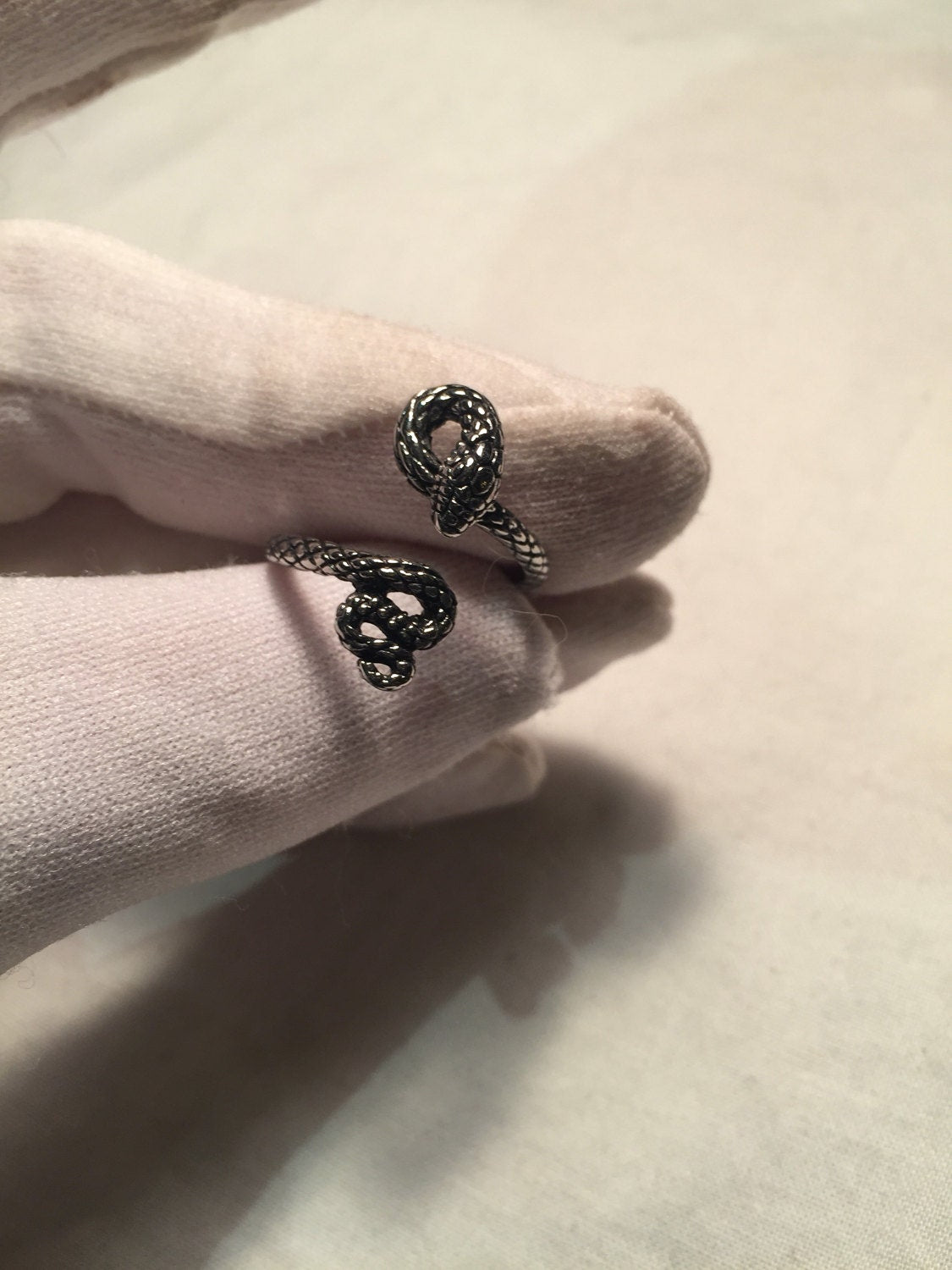 Vintage Stainless Steel Adjustable Snake Ring