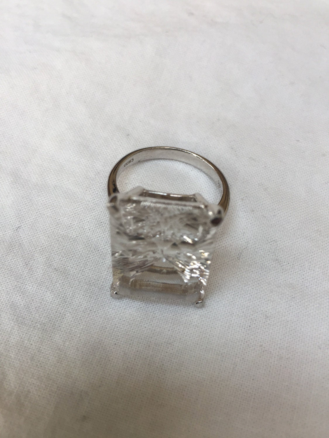 Vintage Handmade Quartz Setting 925 Sterling Silver Gothic Ring