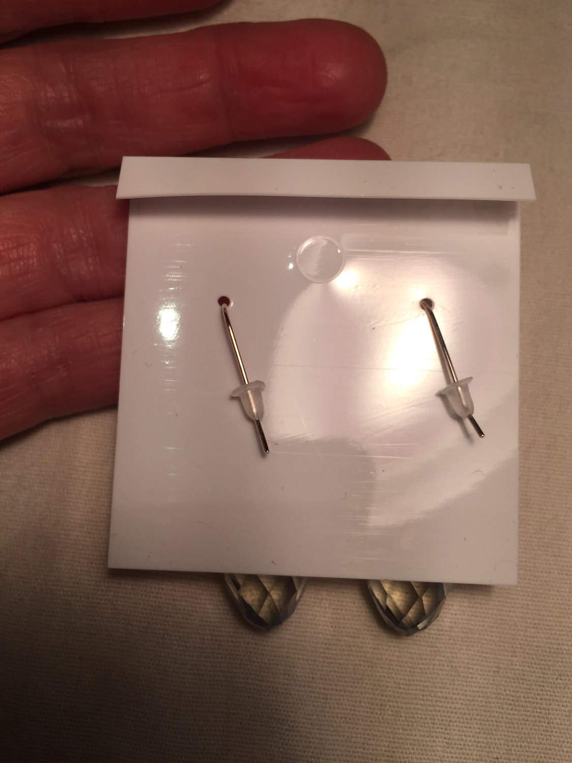 Antique Crystal Charm Gemstone Sterling Silver Dangle Earrings