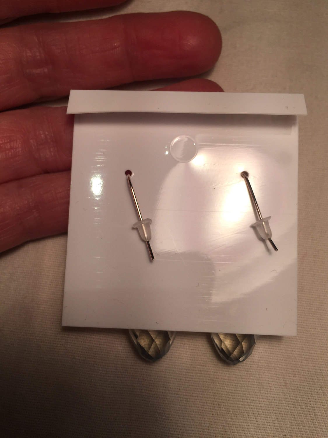 Antique Crystal Charm Gemstone Sterling Silver Dangle Earrings