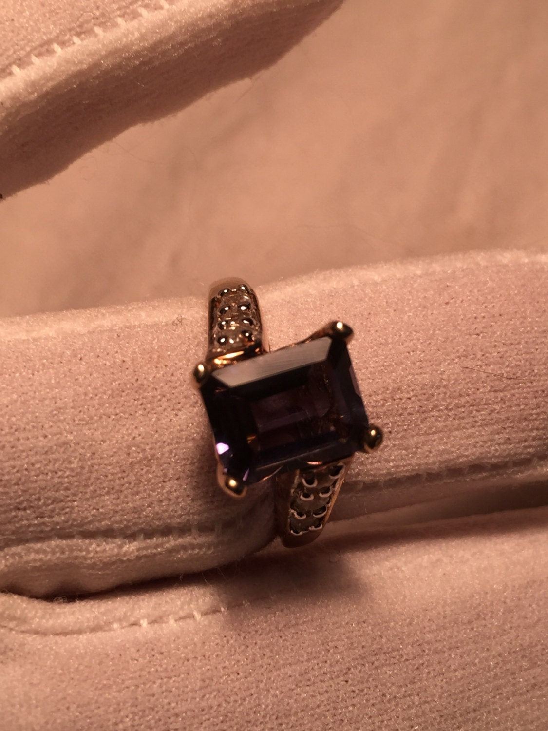 Vintage Handmade Deep Blue Iolite Setting 925 Sterling Silver Gothic Ring