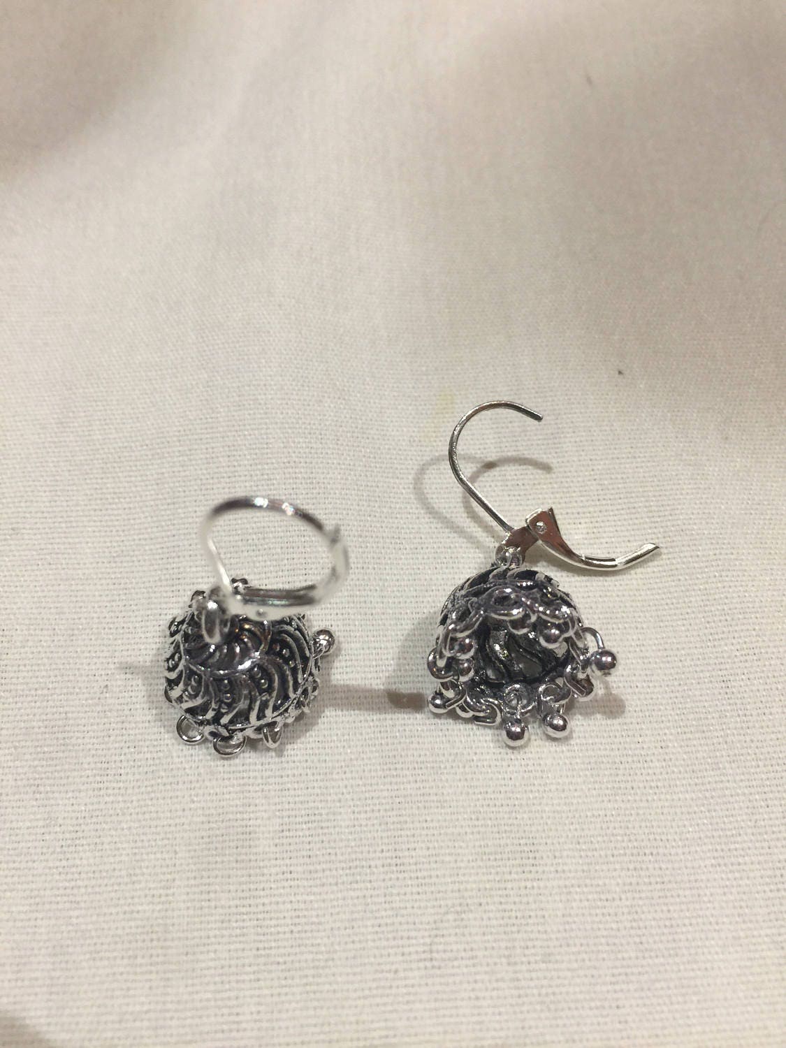 Vintage Handmade Filligree 925 Sterling Silver Lever Back Ear Wire Earrings
