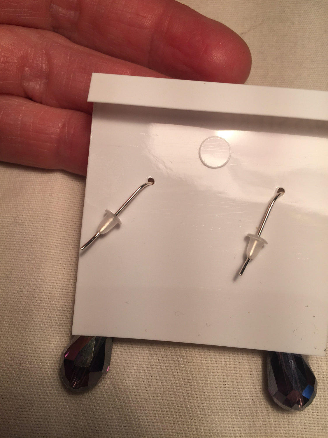 Antique Crystal Charm Gemstone Sterling Silver Dangle Earrings