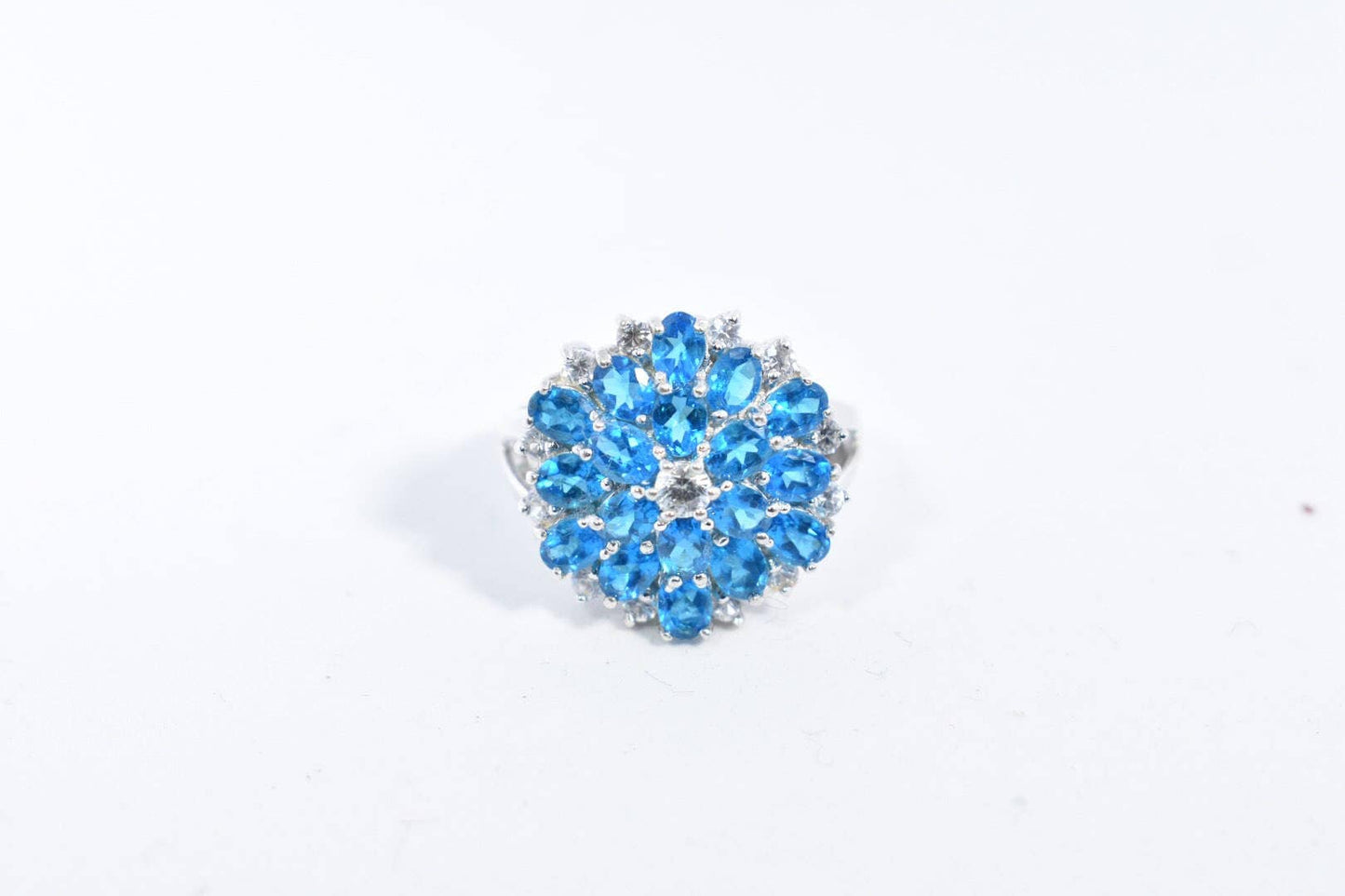 Vintage Genuine Blue Topaz 925 Sterling Silver Ring