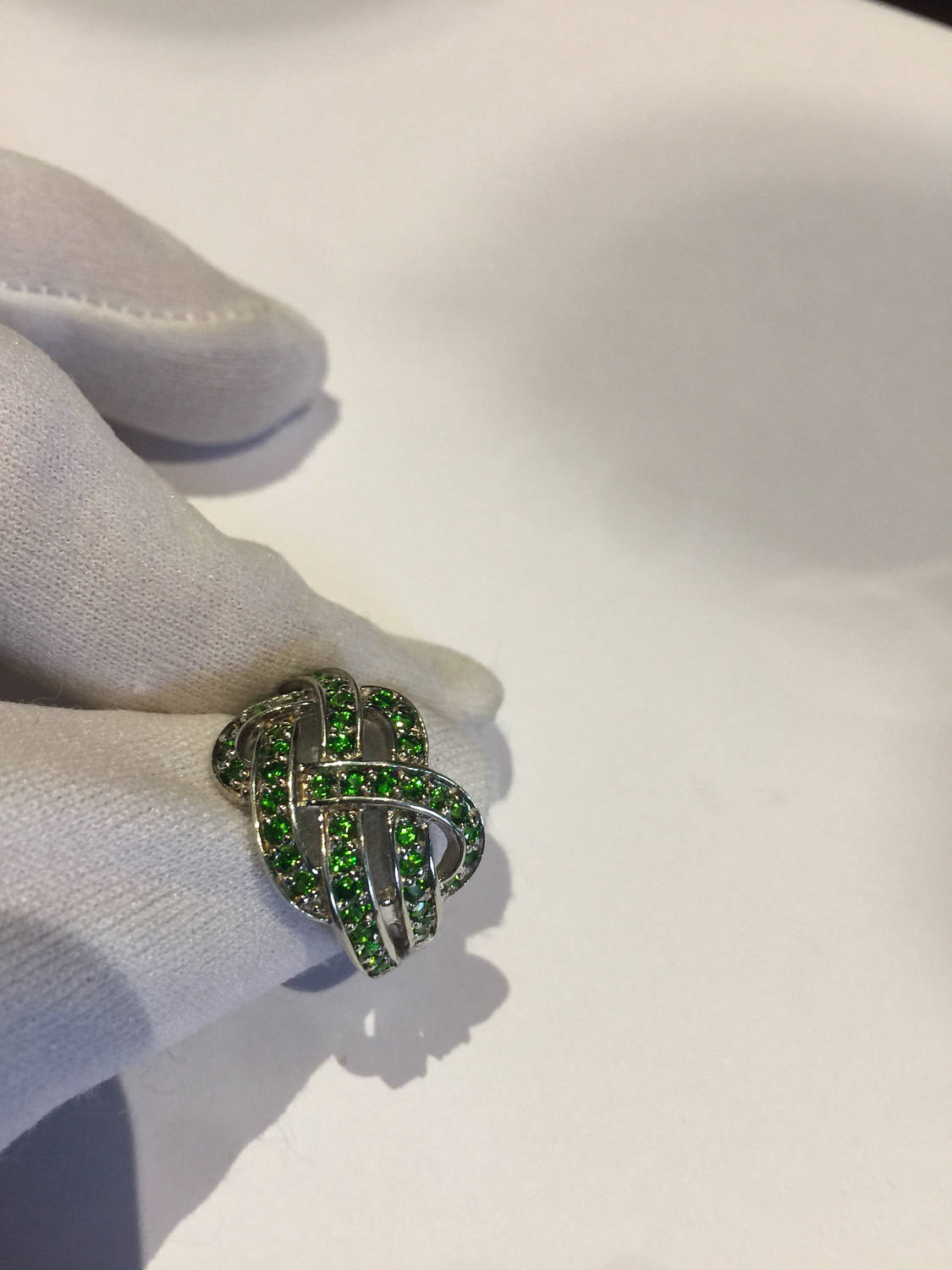 Vintage Handmade Green Chrome Diopside Sterling Silver Ring