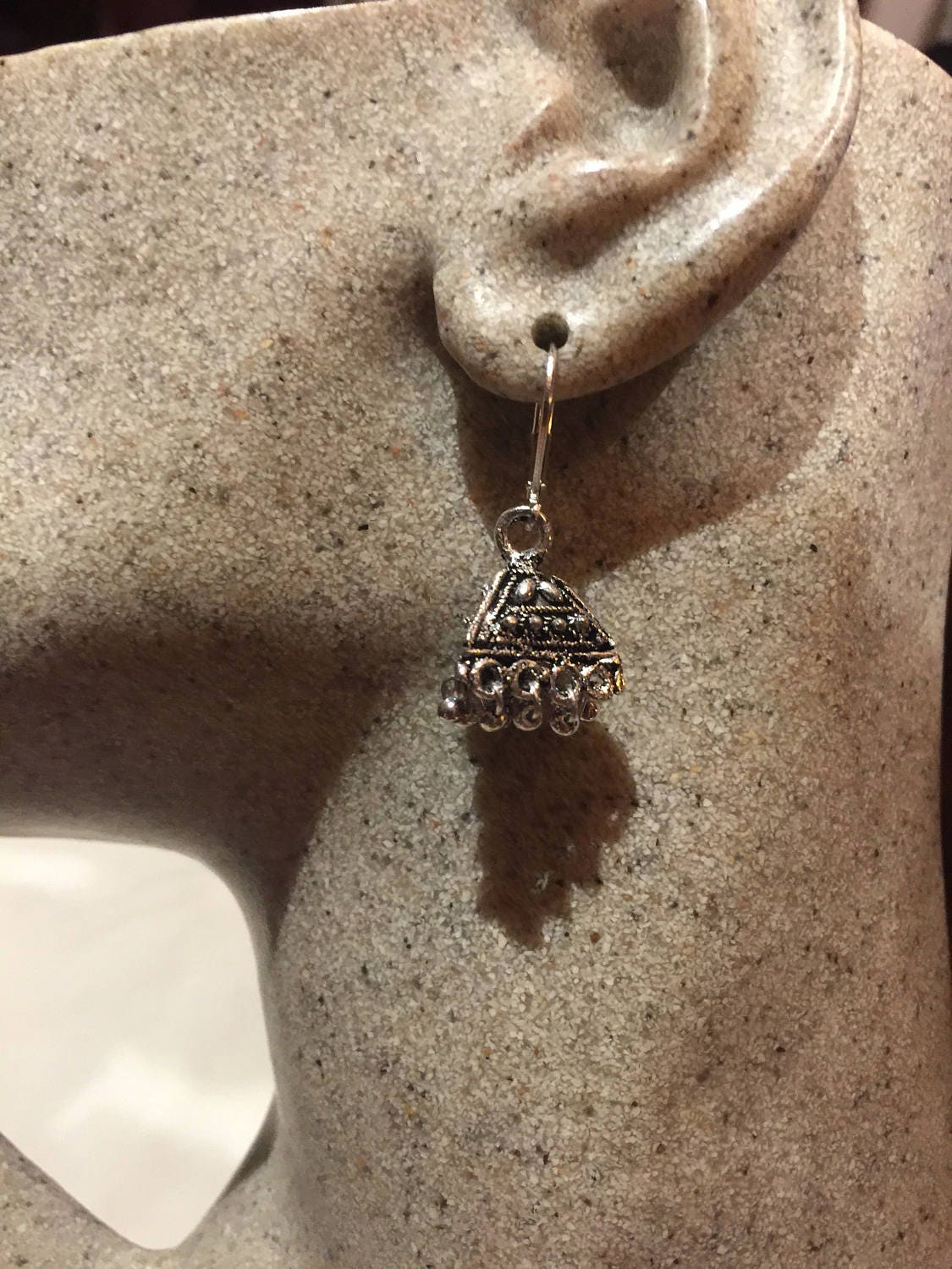 Vintage Handmade Filligree 925 Sterling Silver Lever Back Ear Wire Earrings