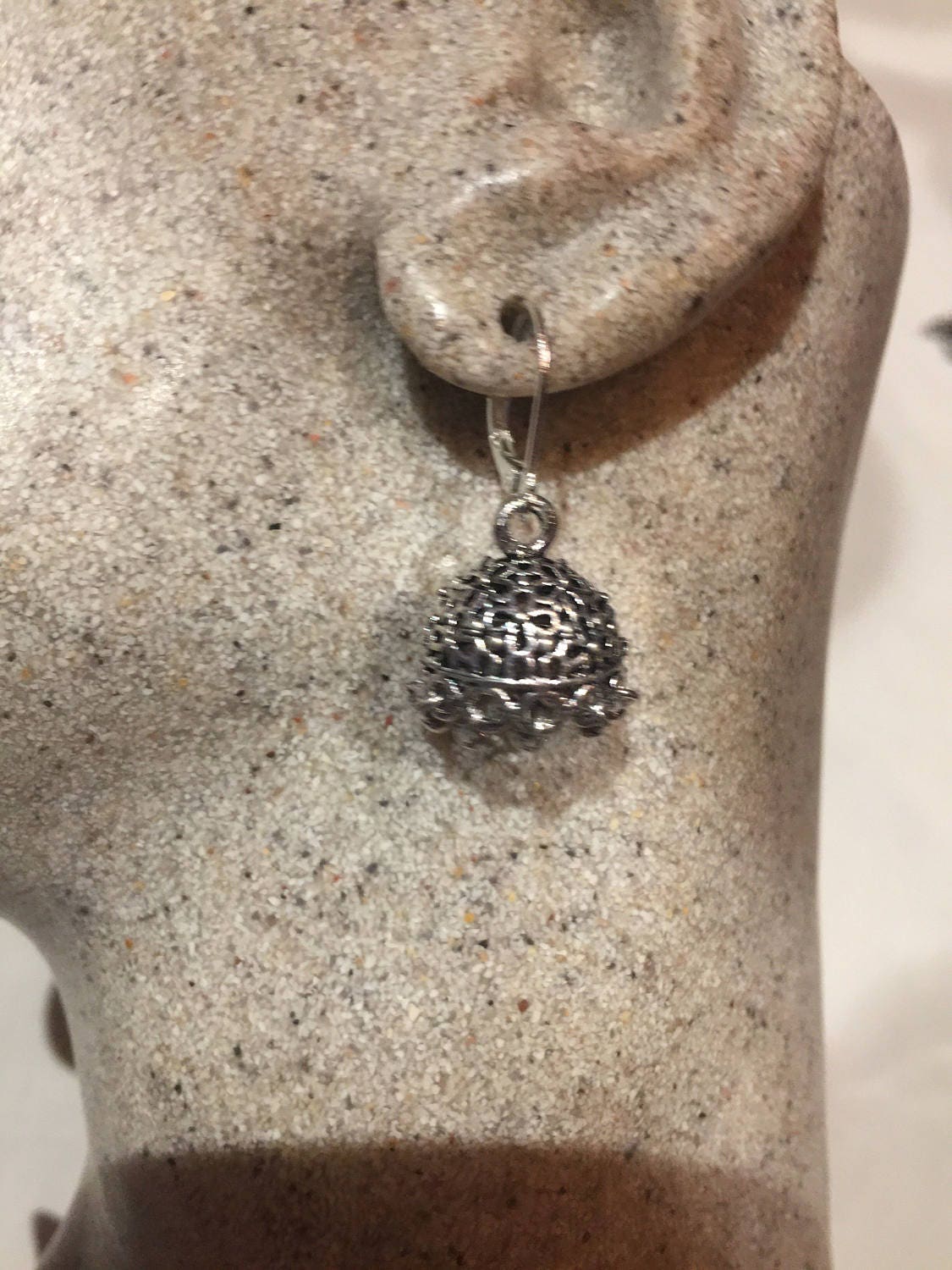 Vintage Handmade Filligree 925 Sterling Silver Lever Back Ear Wire Earrings