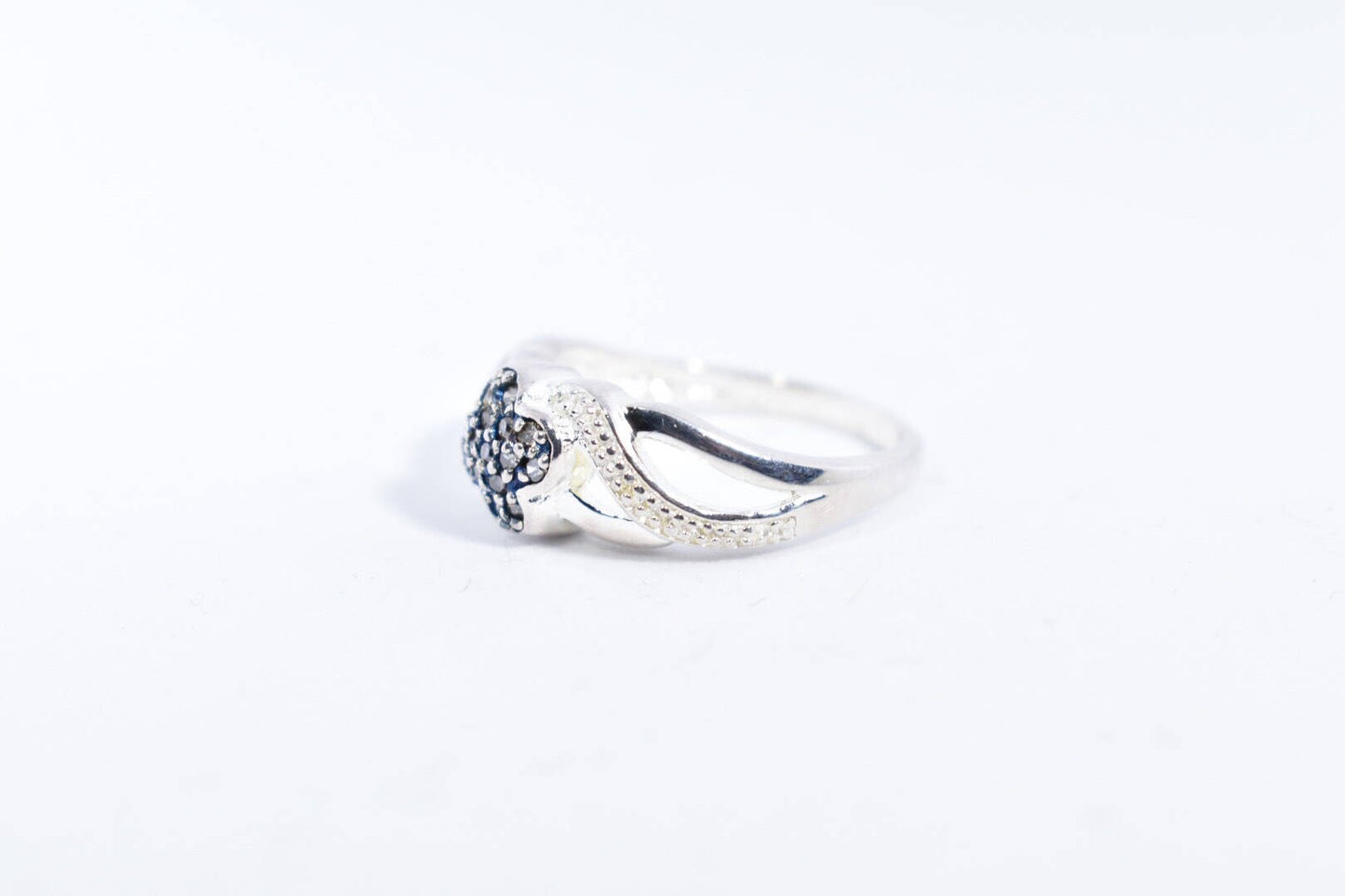Vintage Handmade Deep Smoky champagne diamond 925 Sterling Silver Gothic Ring