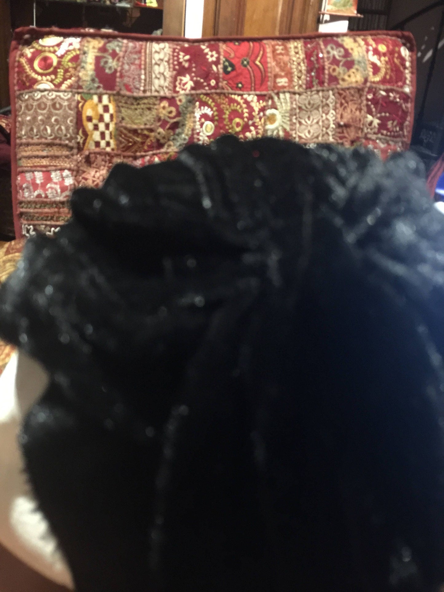 Vintage Black Stretch Velvet Deco Turban Hat