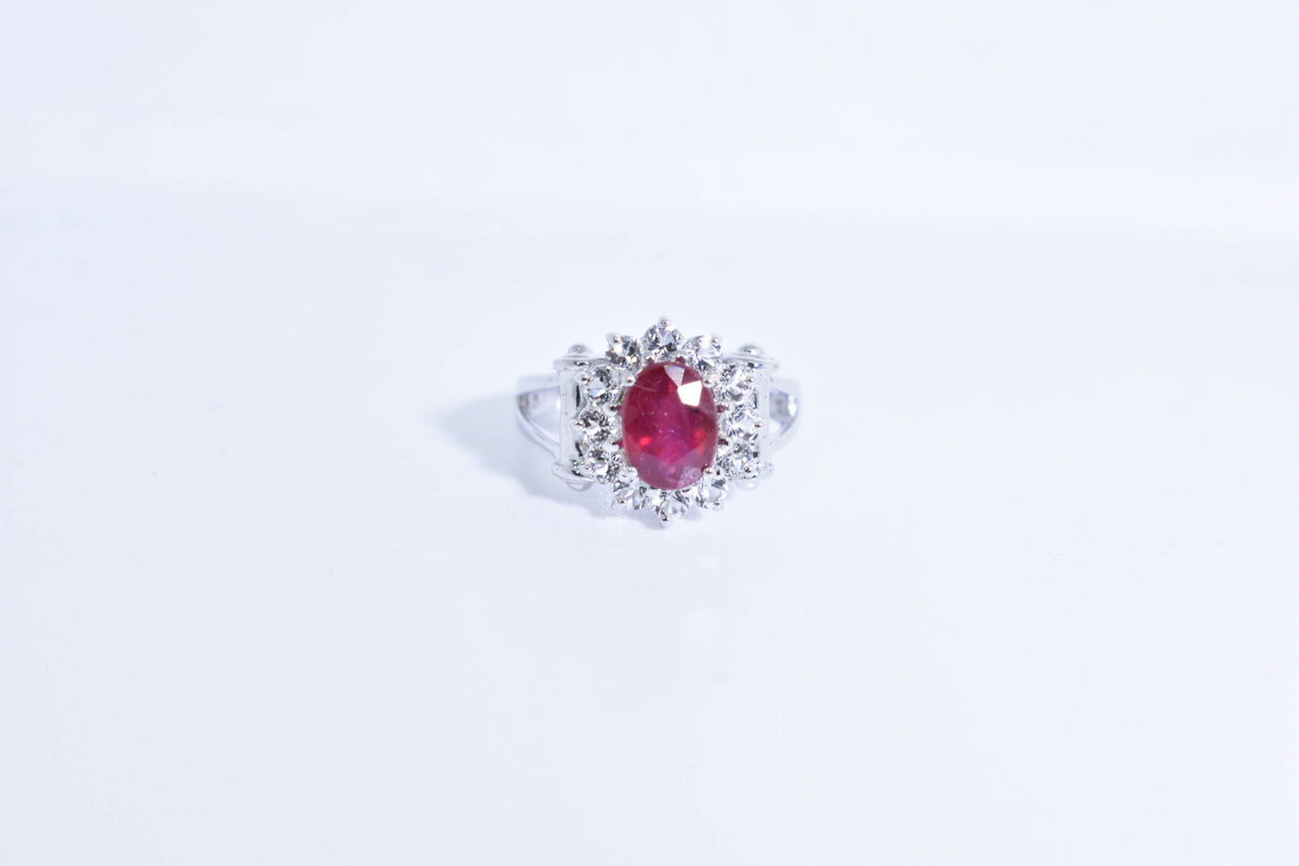 Vintage Pink Ruby 925 Sterling Silver Ring