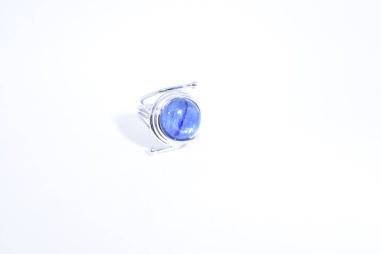 Vintage Genuine Blue Kyanite 925 Sterling Silver Cocktail Statement Ring