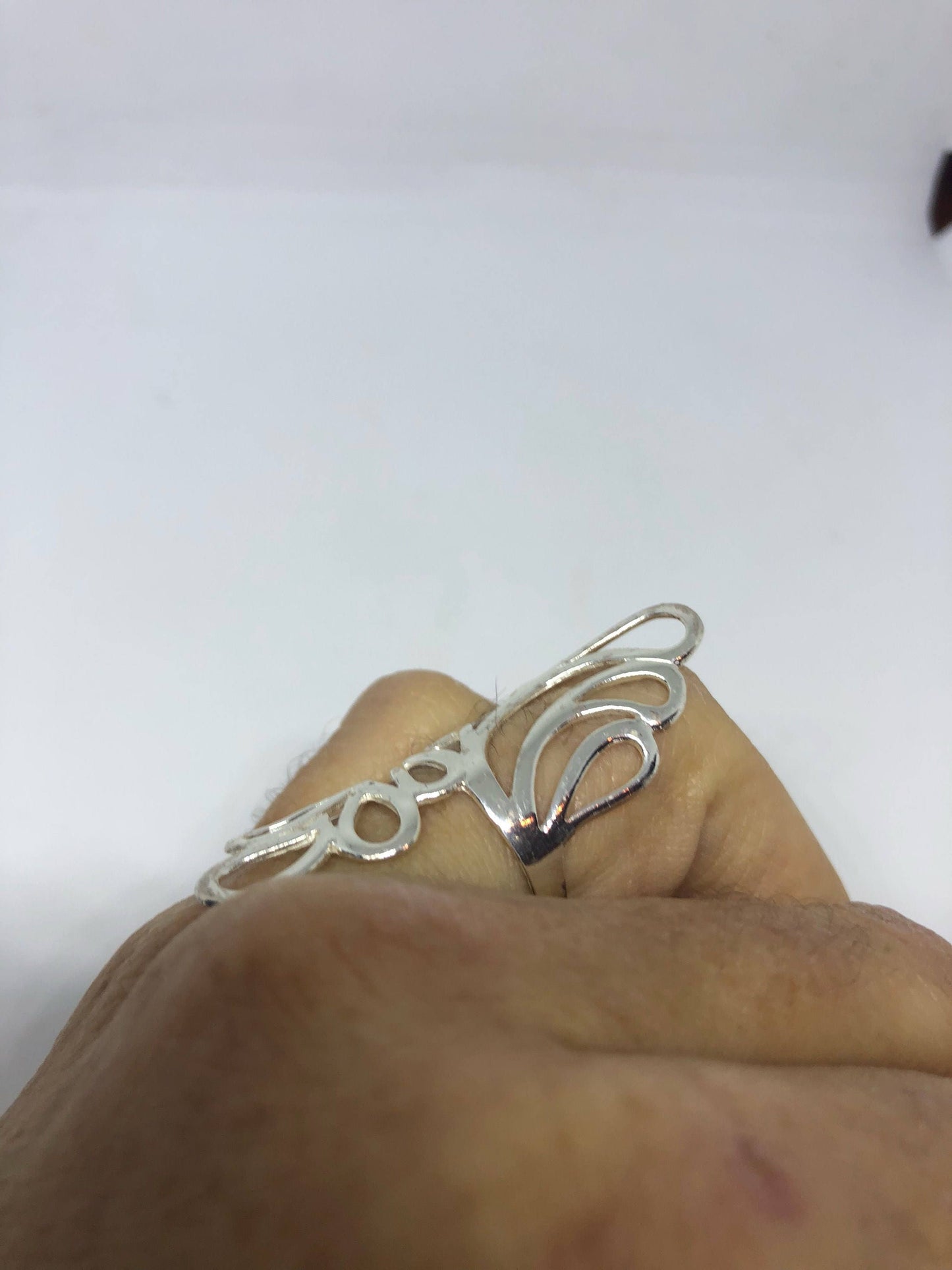 Vintage 925 Sterlin Silver Flower Spoon Ring