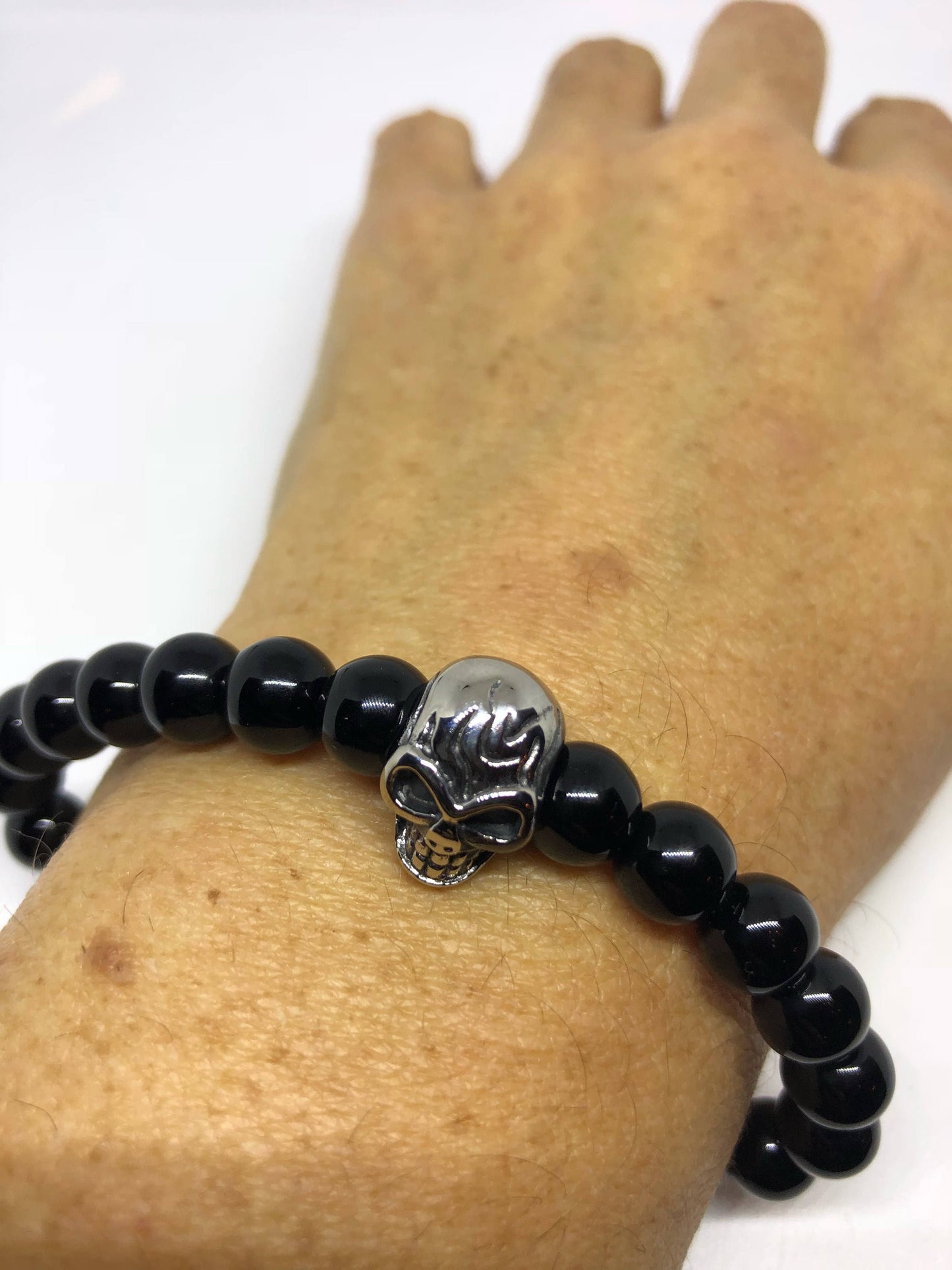 Vintage Style Unisex Mens Stretch Skull Bracelet