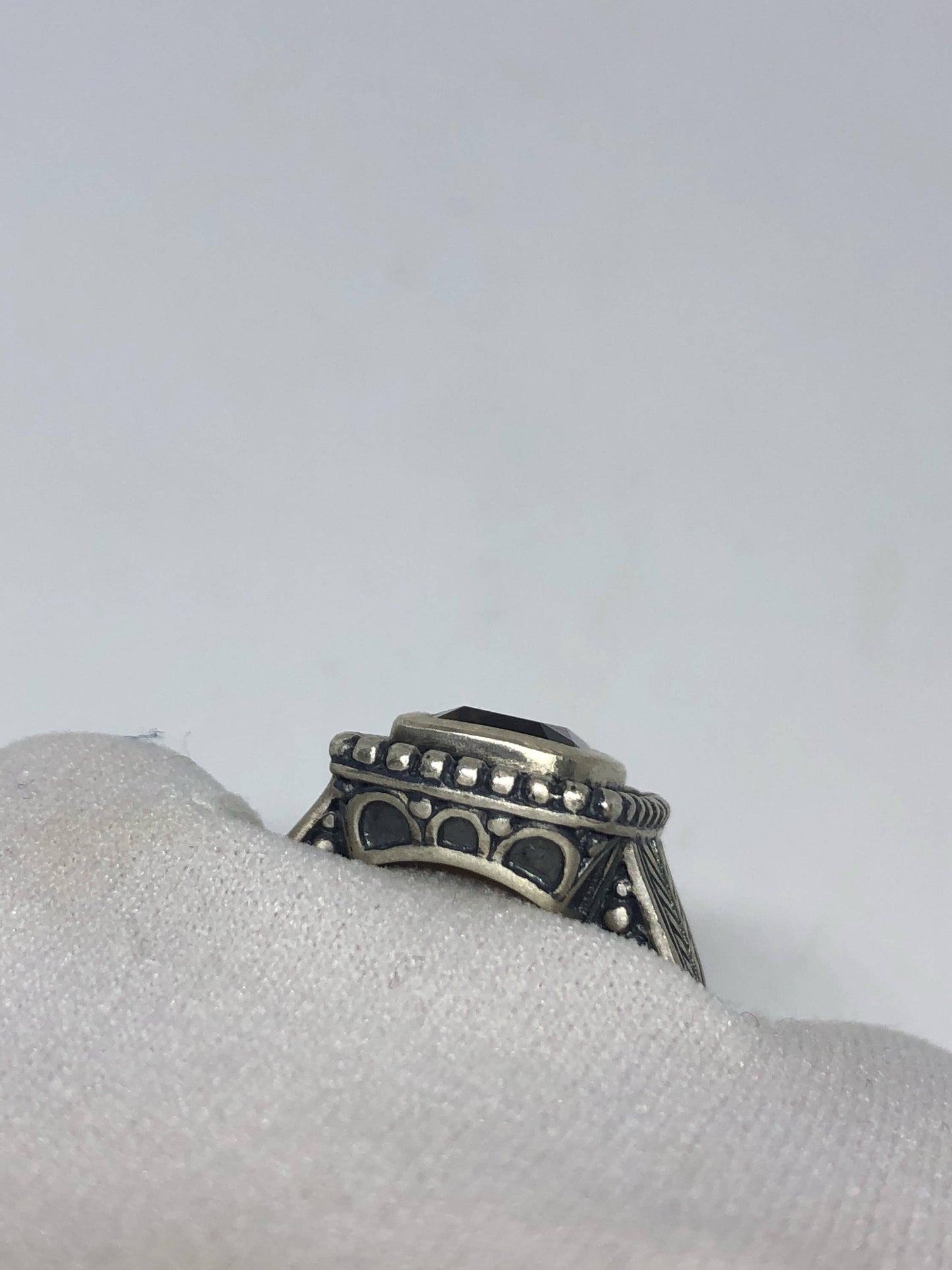 Vintage Smoky Topaz Ring 925 Sterling Silver