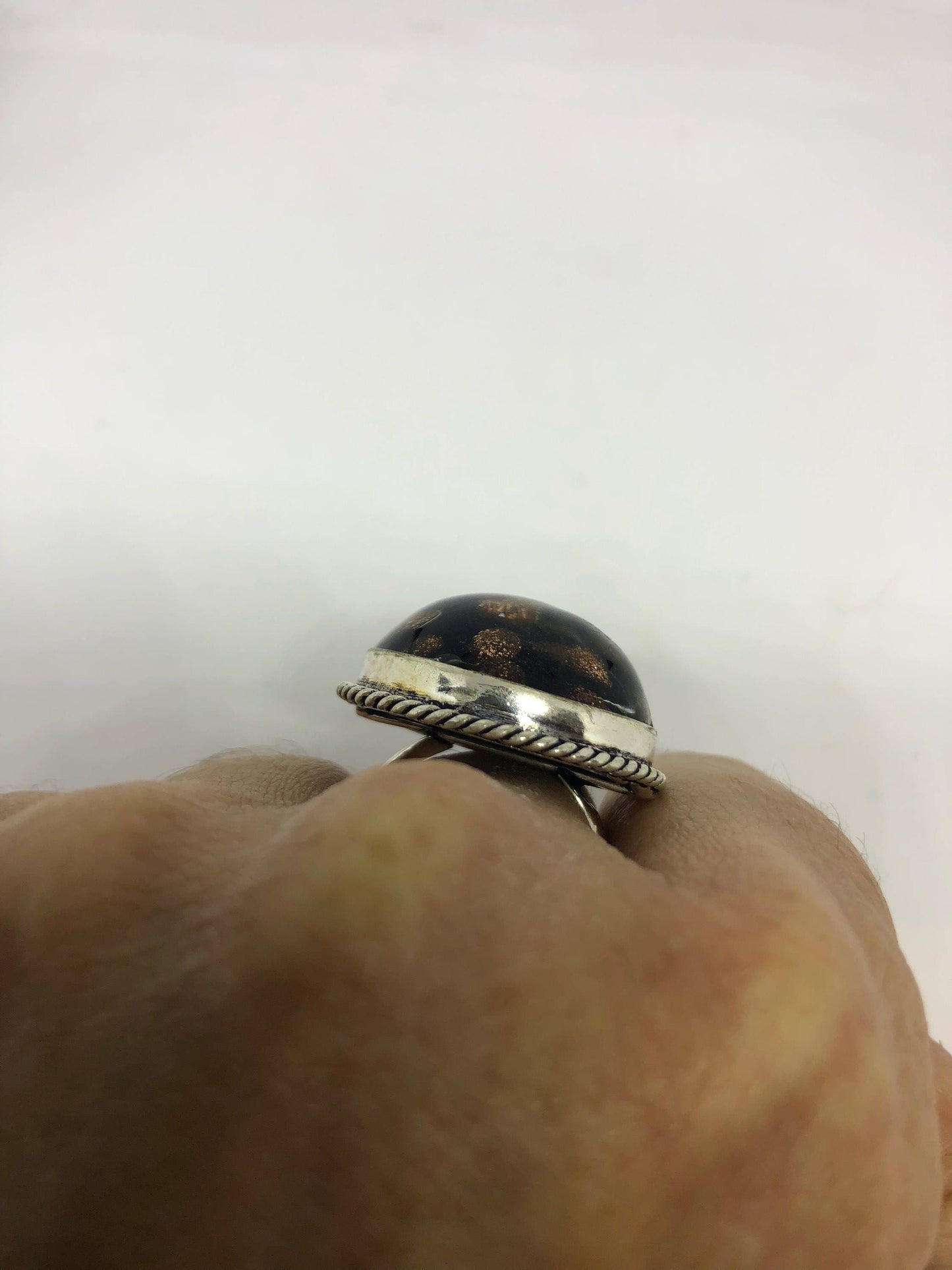 Vintage Venetian Art Glass Ring About an Inche Ring