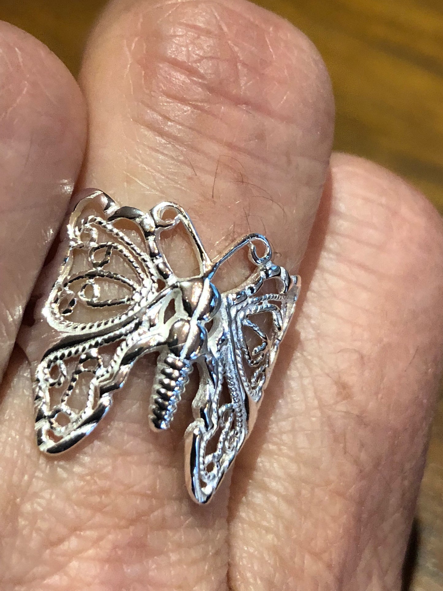 Vintage 925 Sterling Silver Gothic Butterfly Ring