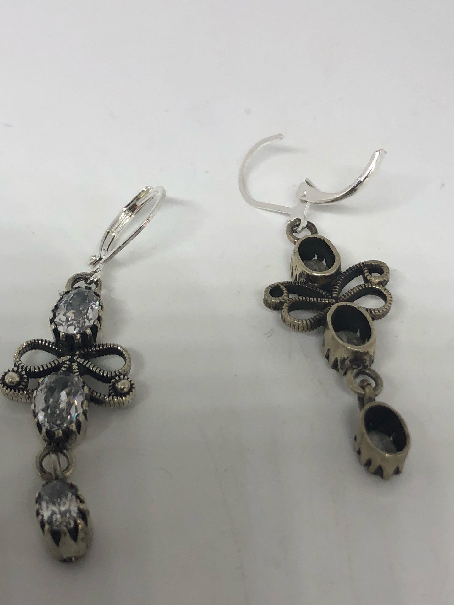 Real Clear Crystal Cubic Zirconia 925 Sterling Silver dangle earrings