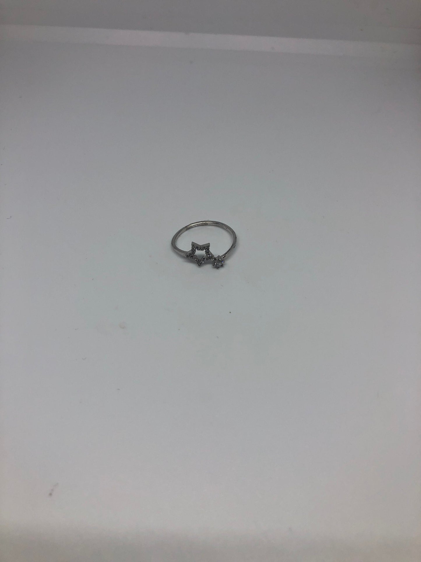 Brooklyn Line Micro Cubic Zirconia Crystal Sterling Silver Band Ring