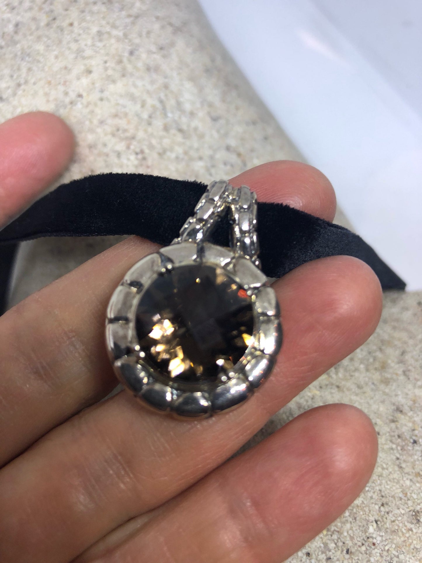 Vintage Smoky Quartz Pendant Handmade 925 Sterling Silver