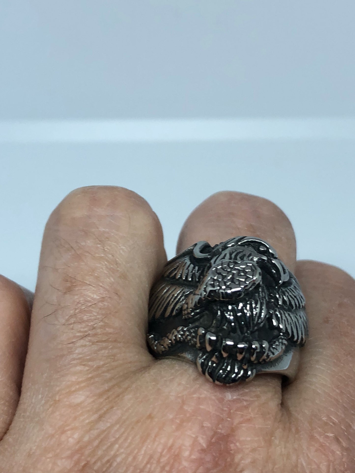 Vintage American Southwestern Mens Eagle and Snake Ring