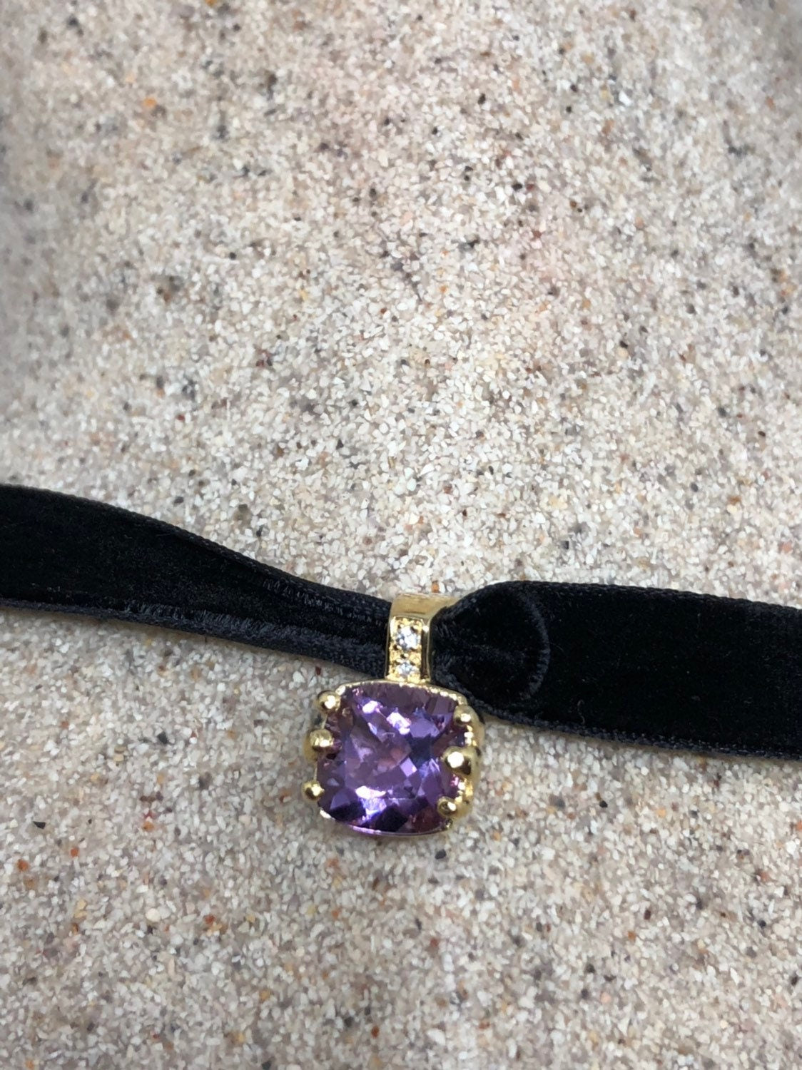 Vintage Handmade 925 Sterling Silver Purple Amethyst Pendant