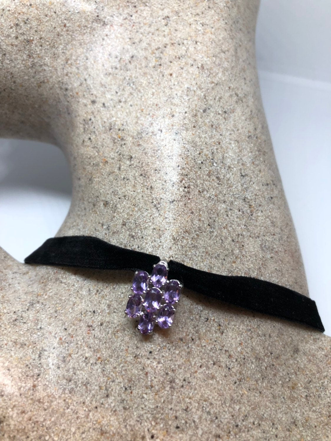 Vintage Handmade 925 Sterling Silver Purple Amethyst Pendant