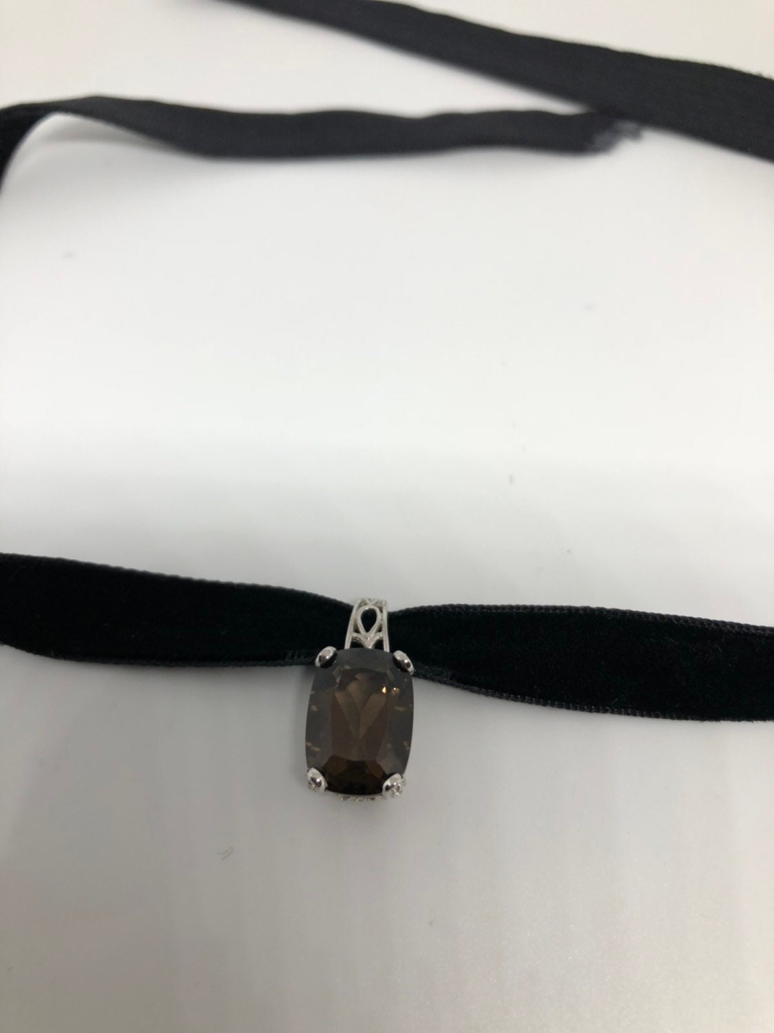 Vintage Handmade 925 Sterling Silver Smoky Quartz Pendant