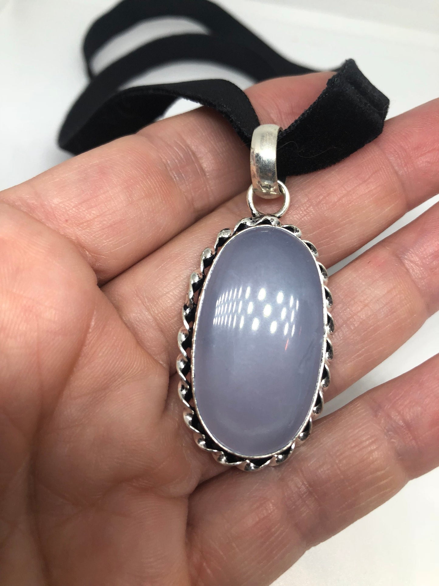 Hand Made Blue chalcedony Choker Necklace