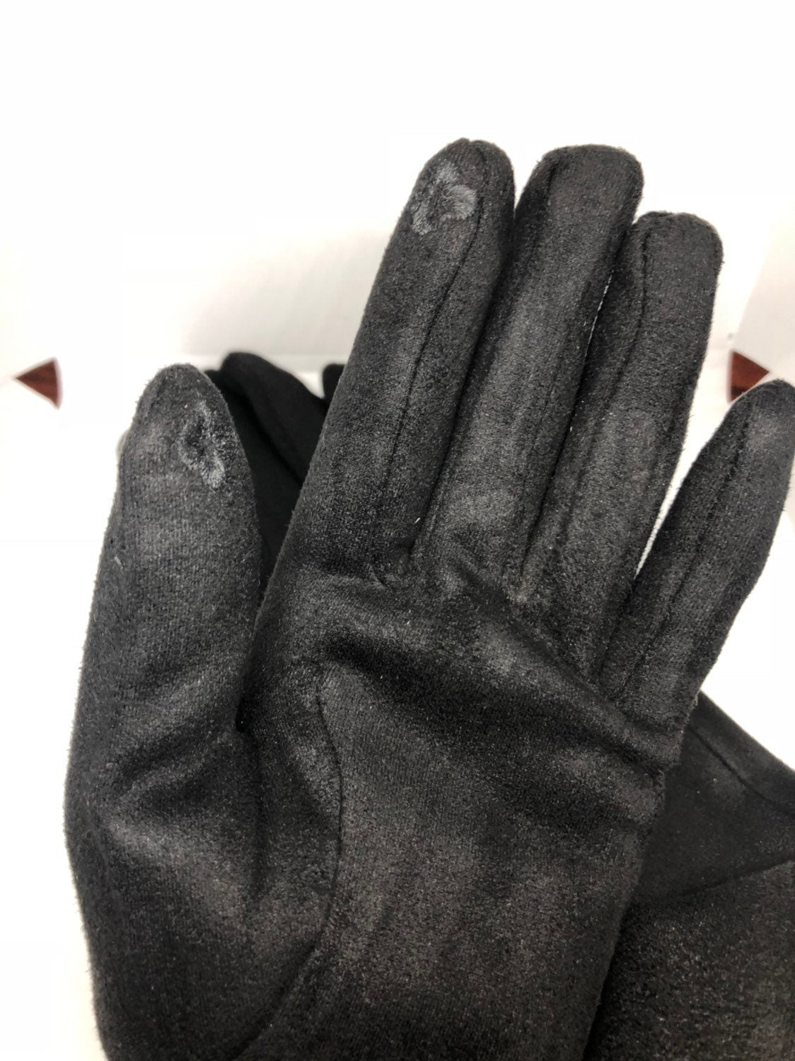 Vintage Ultrasuede Fleece Opera Gloves - Long Black Evening Gloves