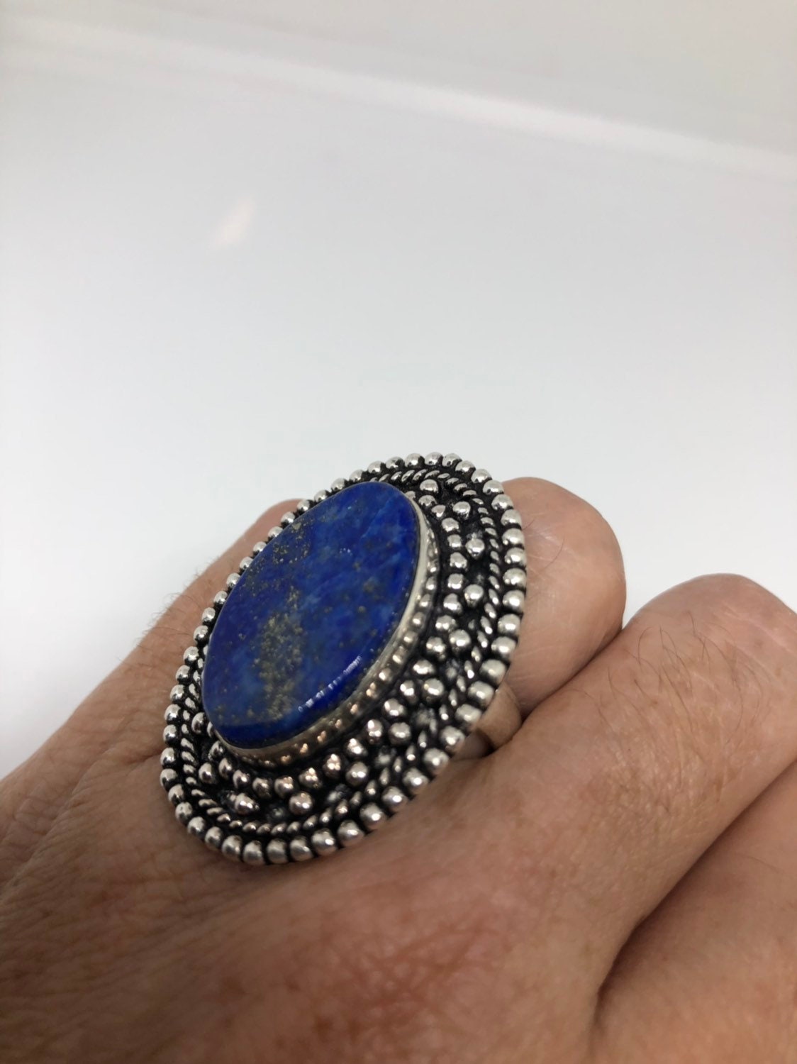 Vintage Blue Genuine Lapis Lazuli Ring