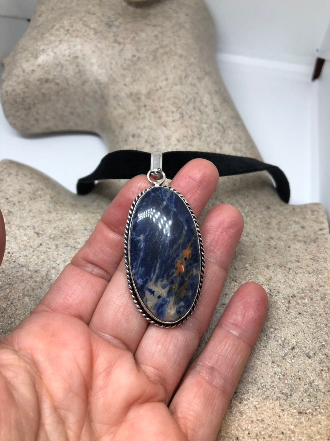 Vintage Hand Made Tibetan Lapis Necklace.