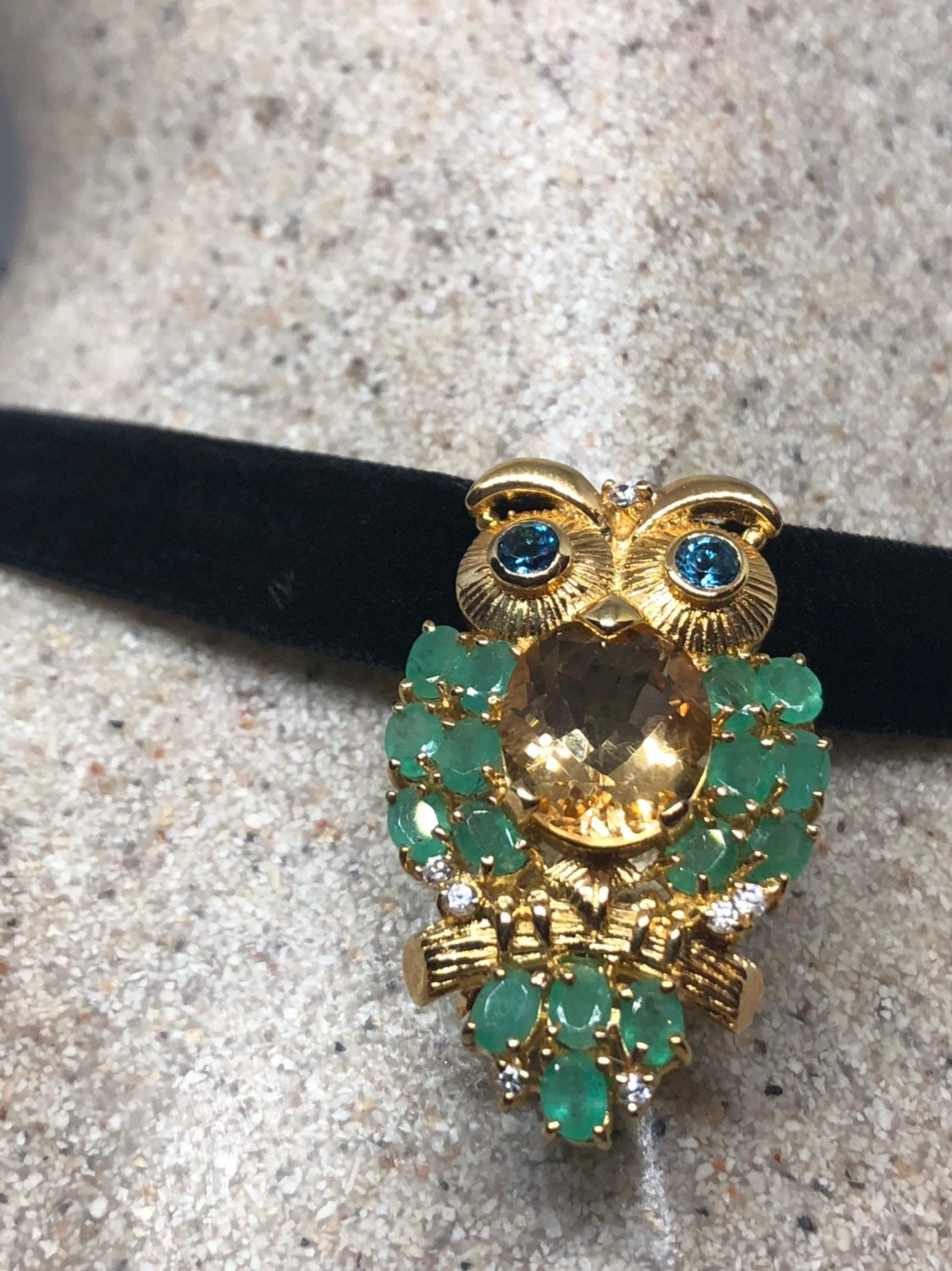 Vintage Handmade 925 Sterling Silver Genuine Garnet, Mixed Gemstone and Citrine Antique Pendant Necklace