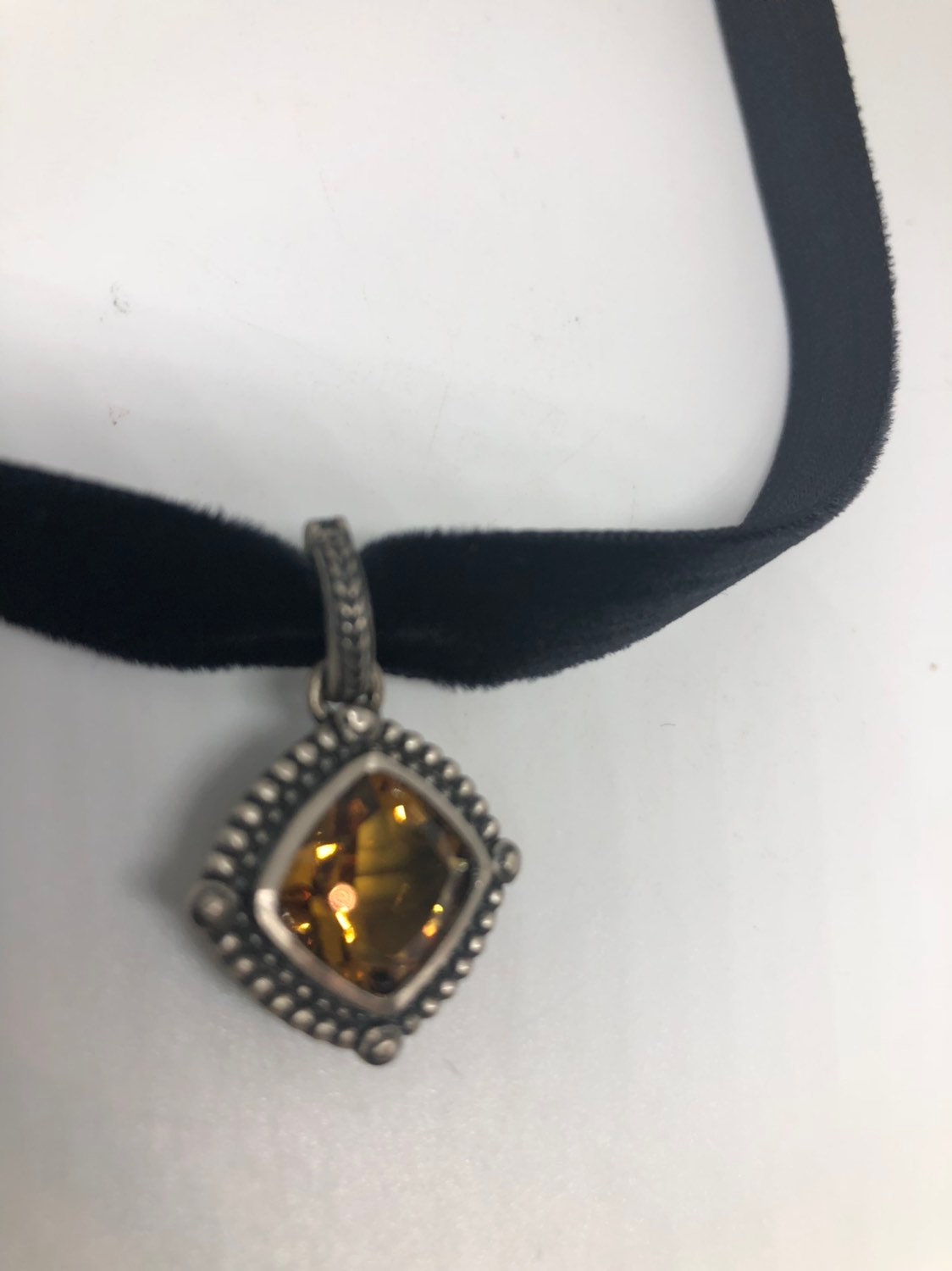 Vintage Handmade Sterling Silver Golden Lemon Citrine Pendant