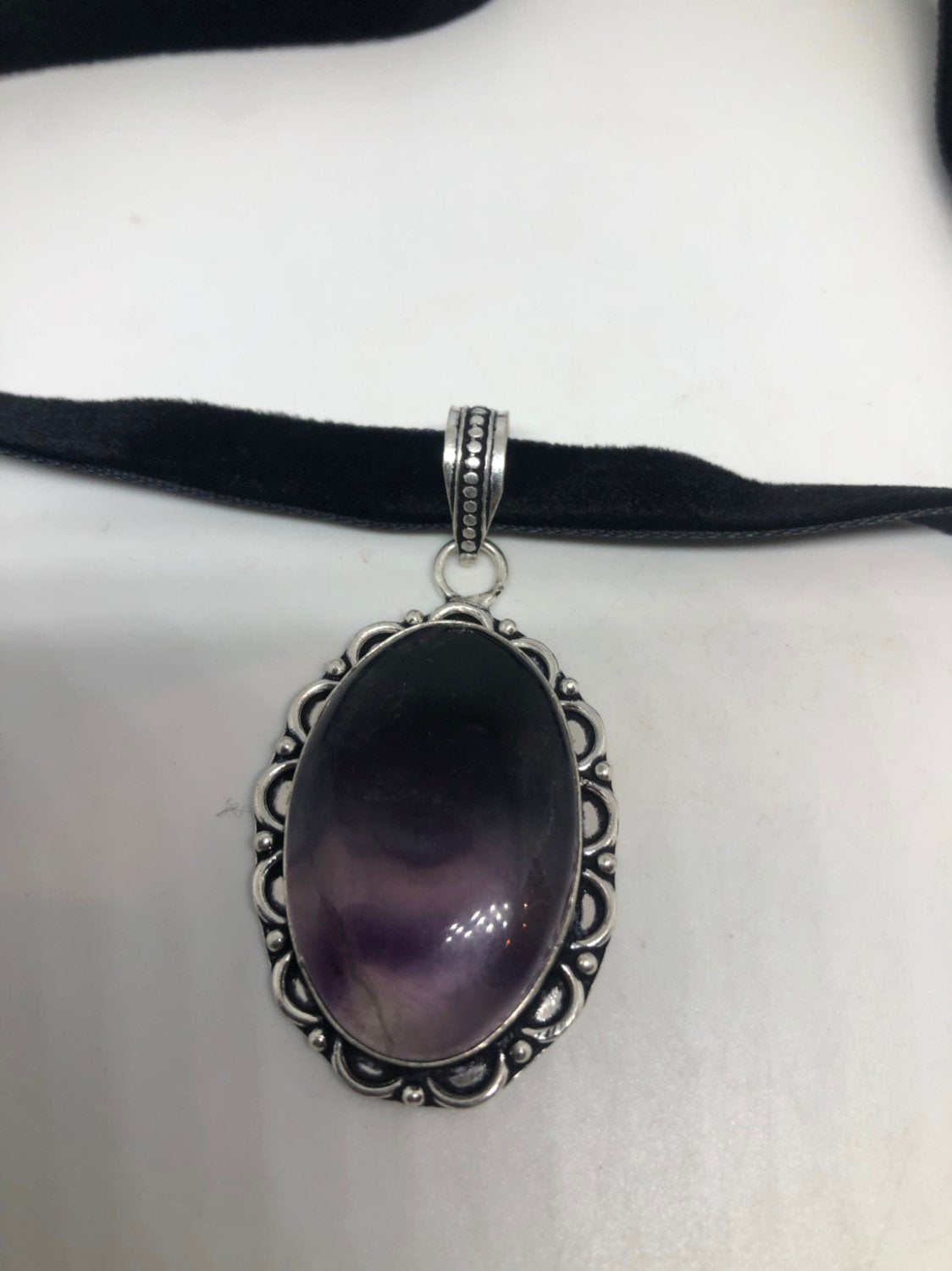 Vintage Purple Amethyst Choker Necklace