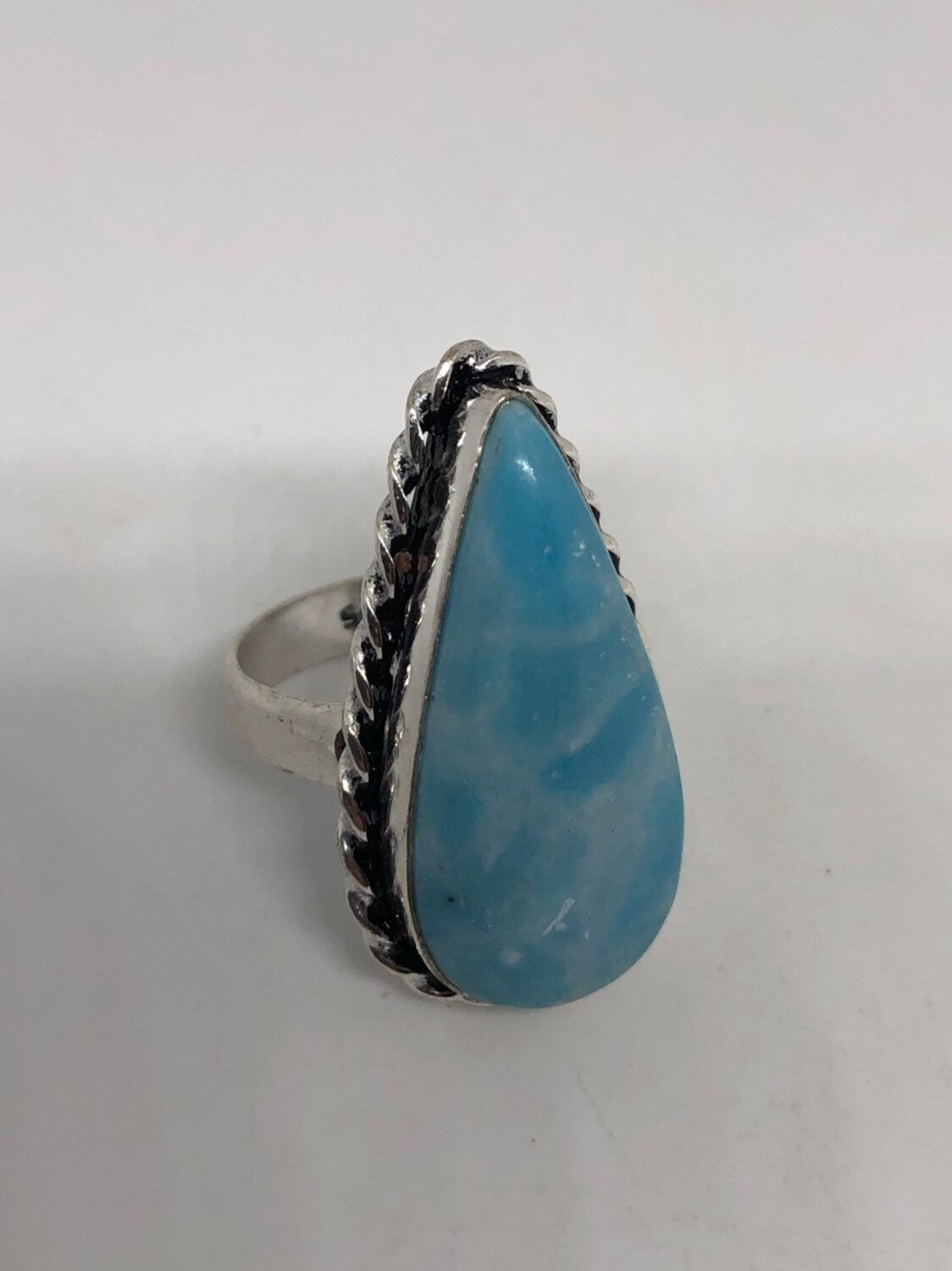 Vintage Blue Genuine Larimar Ring Size 7