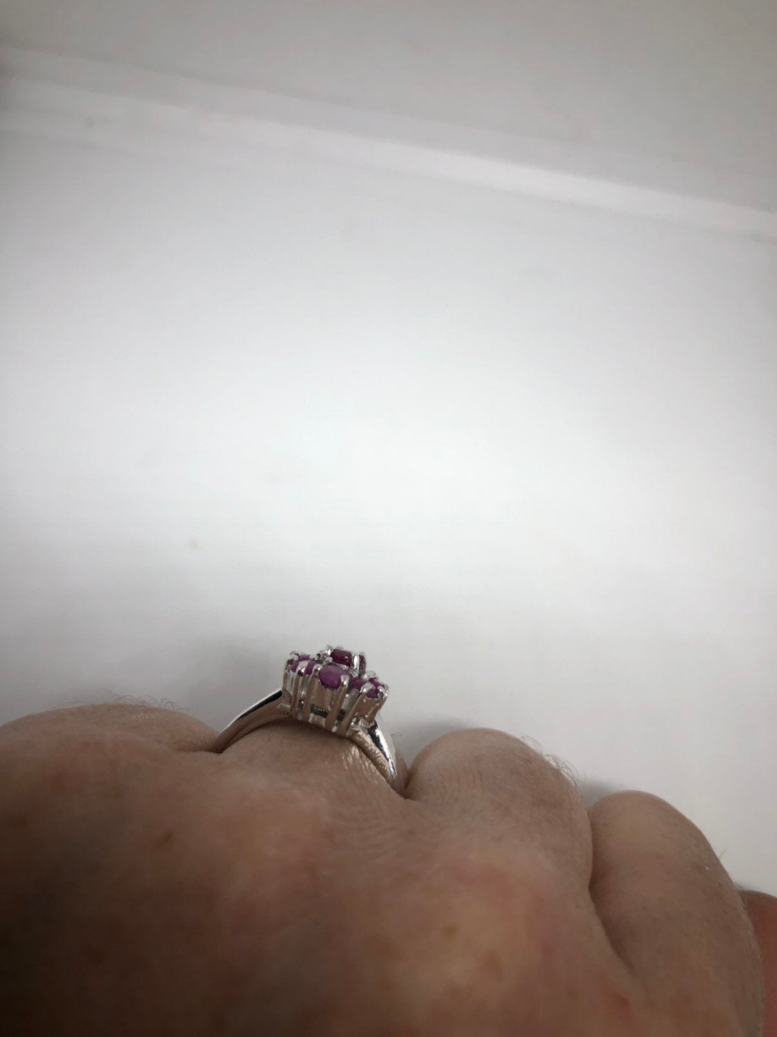 Vintage Genuine Pink Ruby 925 Sterling Silver Ring