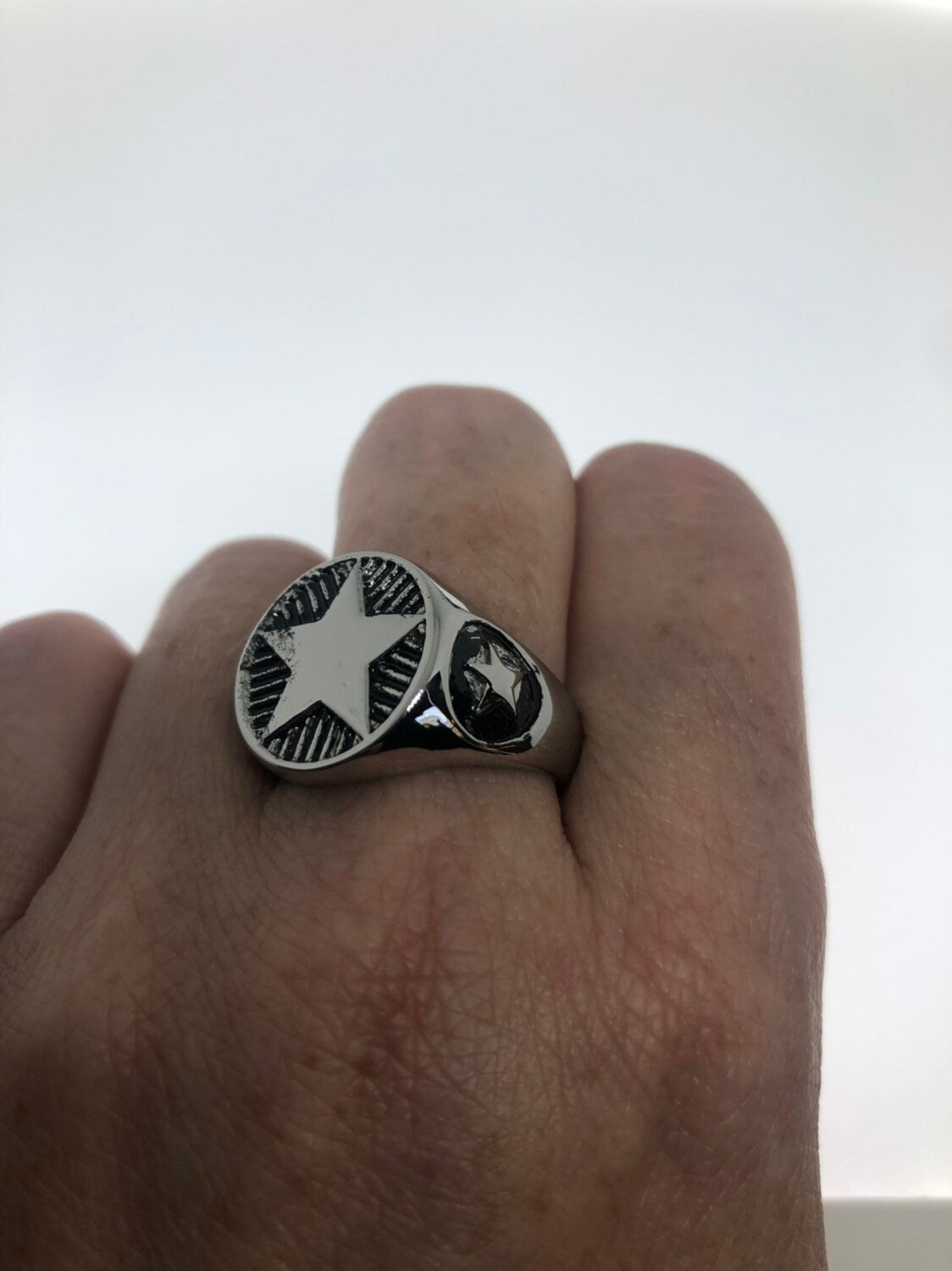 Vintage Gothic Star Mens Ring