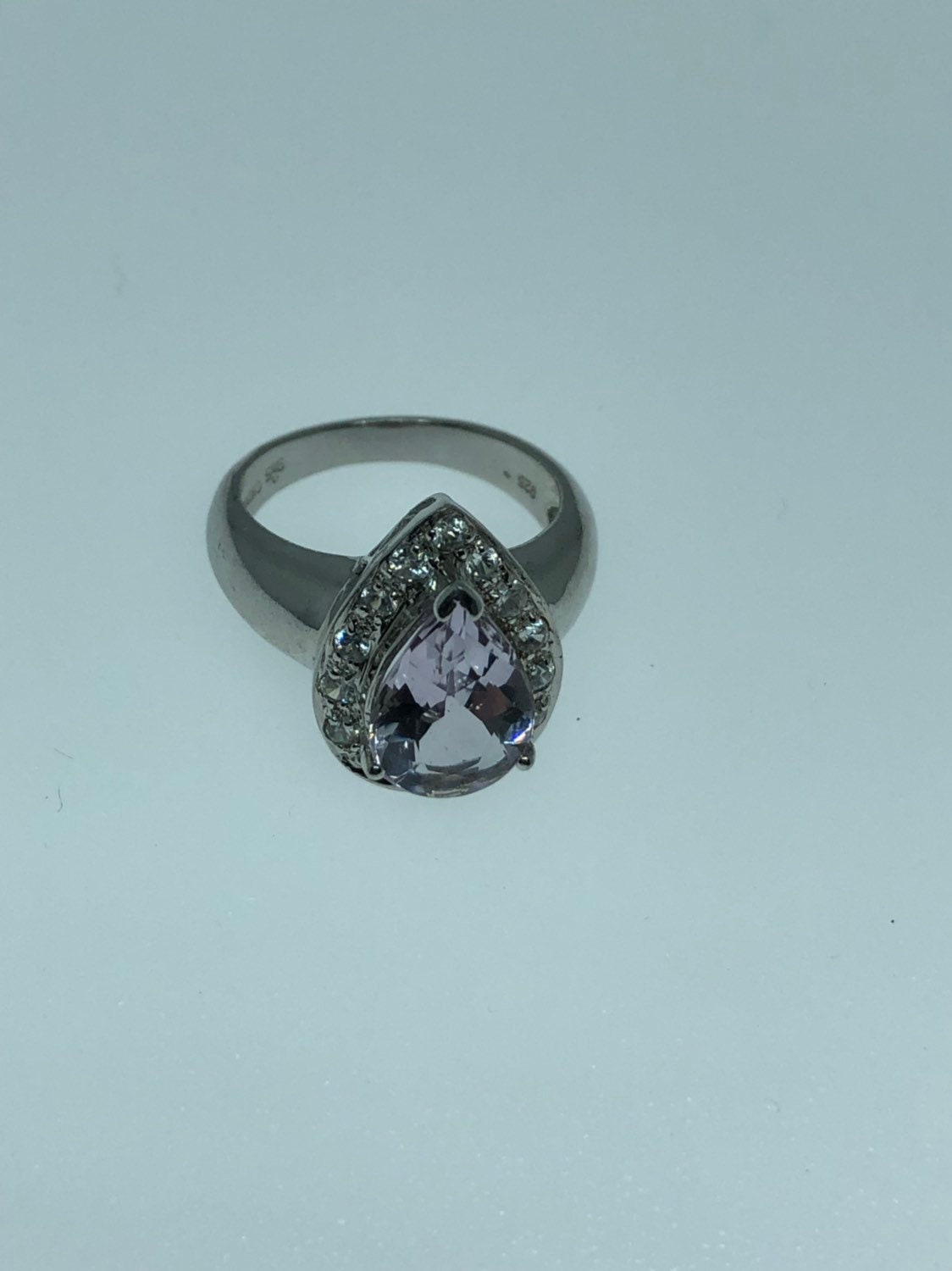 Vintage Handmade Genuine Purple Amethyst Filigree Setting 925 Sterling Silver Gothic Ring