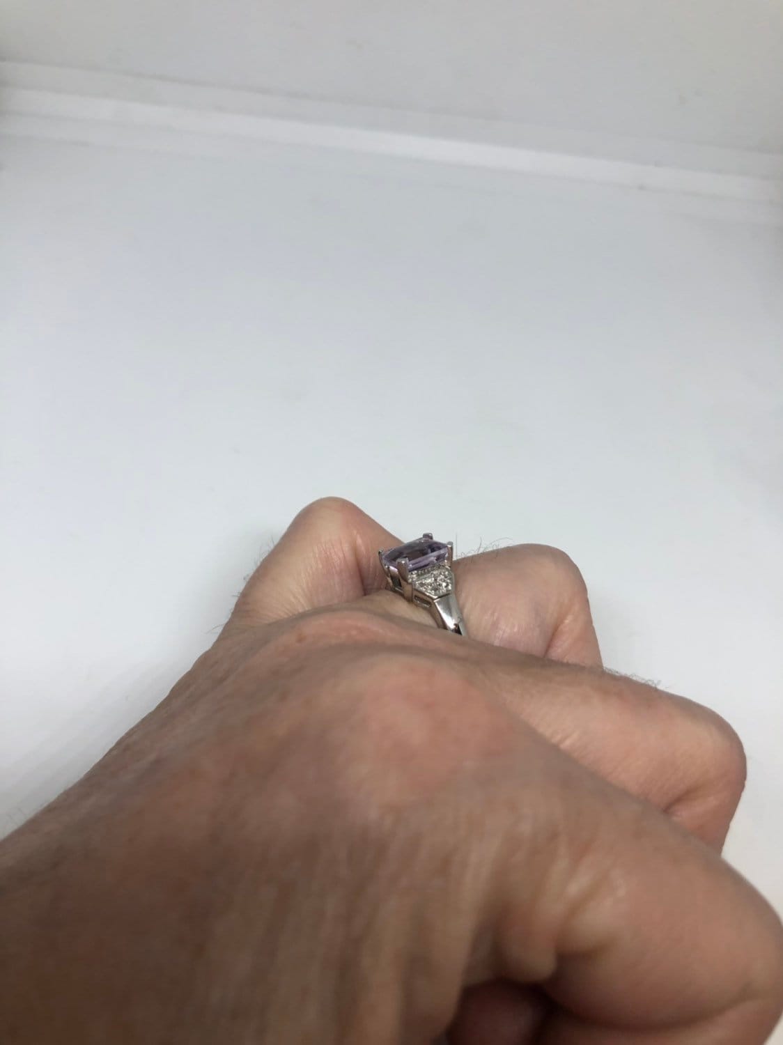 Vintage Handmade Deep Purple Genuine Amethyst Setting 925 Sterling Silver Gothic Ring