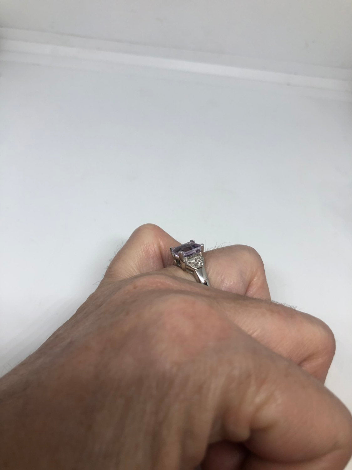 Vintage Handmade Deep Purple Genuine Amethyst Setting 925 Sterling Silver Gothic Ring