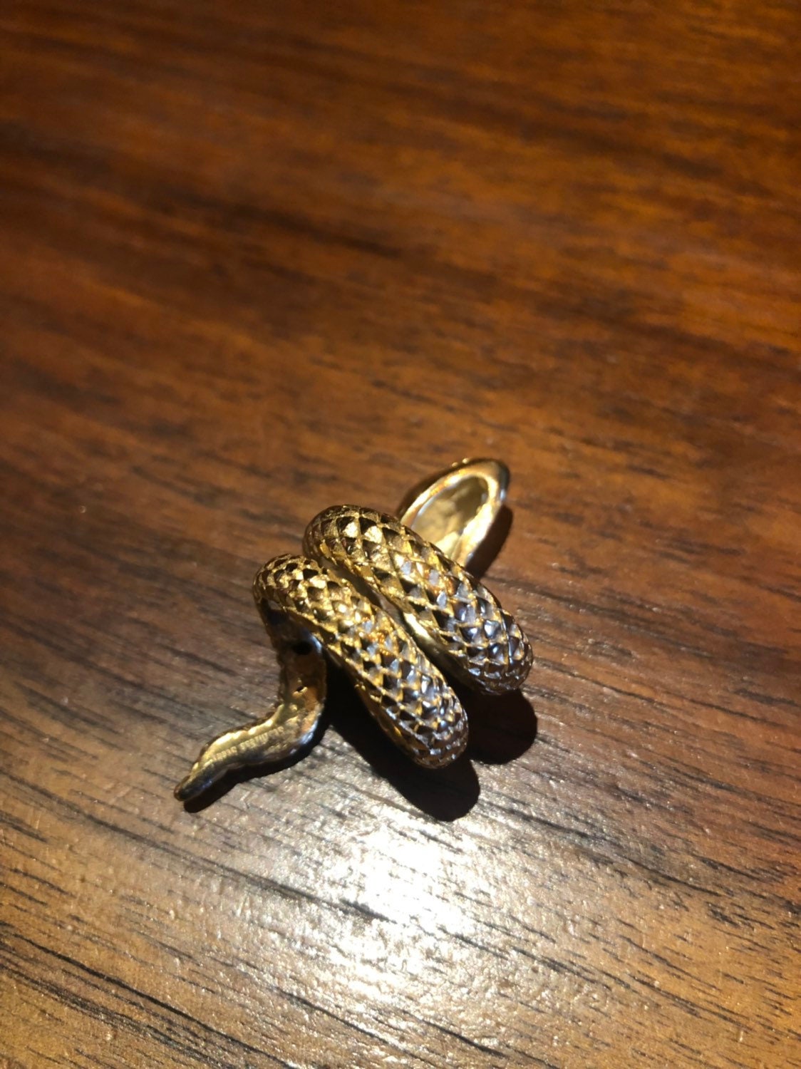 Vintage Gothic Golden Stainless Steel Snake Mens Ring