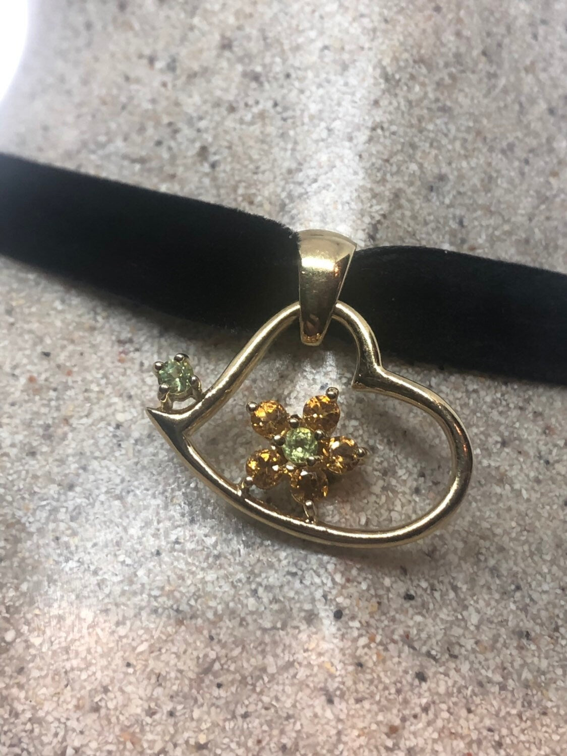 Vintage Handmade Sterling Silver Golden Citrine Pendant