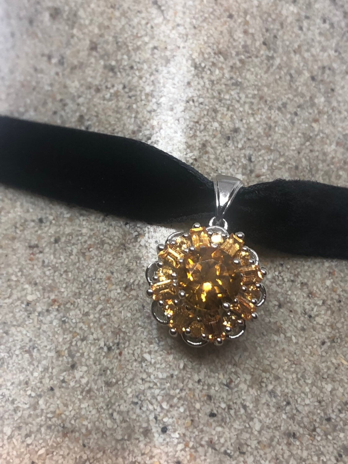 Vintage Handmade Sterling Silver Golden Lemon Citrine Pendant