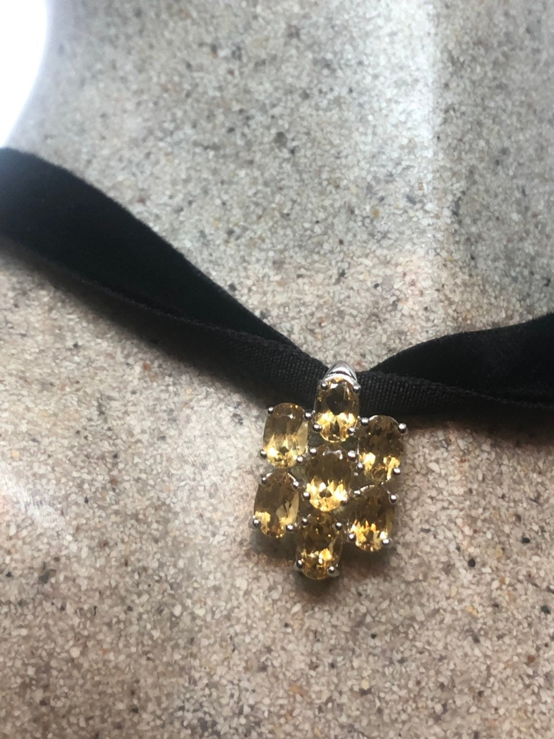 Vintage Handmade Sterling Silver Golden Lemon Citrine Pendant