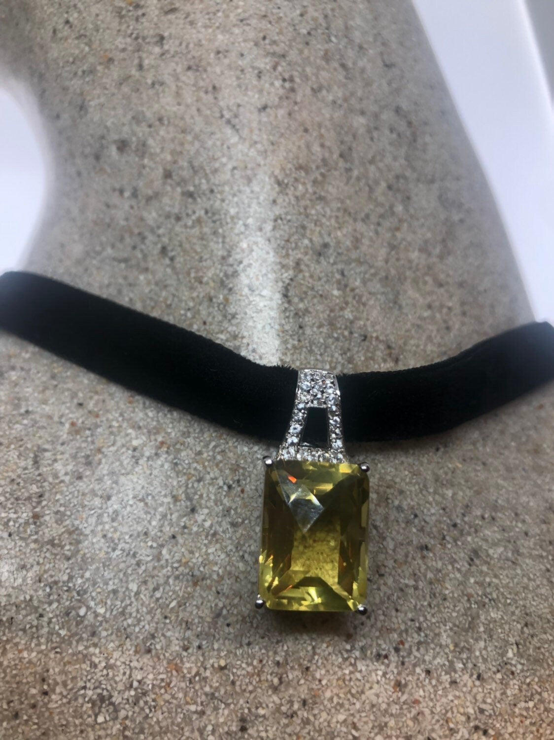 Vintage Handmade Sterling Silver Golden Lemon Citrine Pendant