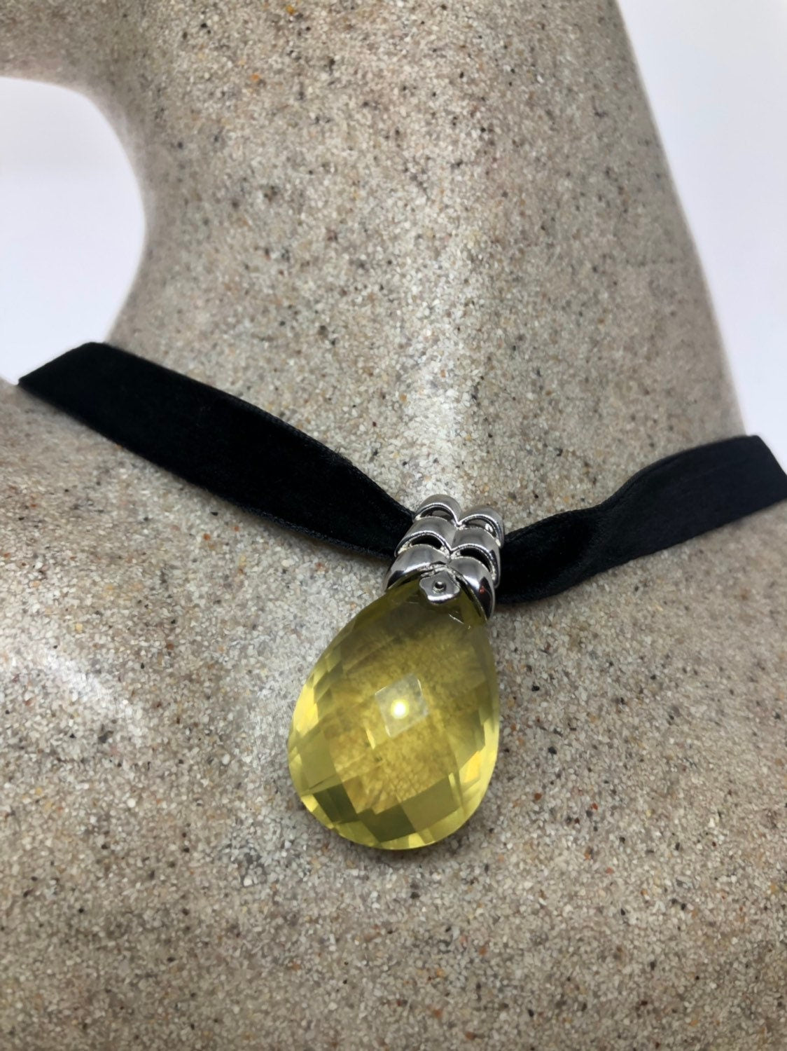 Vintage Handmade Sterling Silver Golden Lemon Citrine Pendant