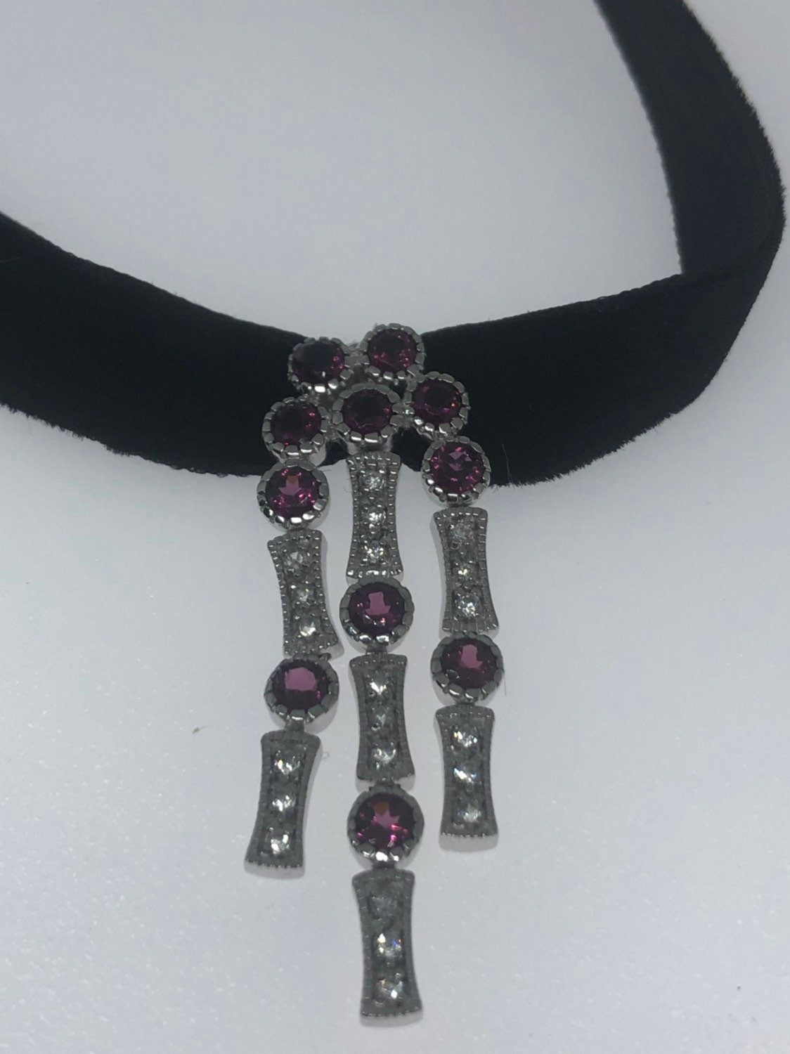 Vintage 925 Sterling Silver Genuine Tourmaline Mixed Colored Gemstone Antique Flower Pendant Necklace