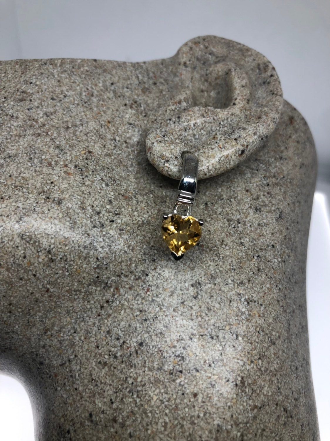 Vintage Genuine Citrine Gemstone 925 Sterling Silver Deco Dangle Earrings
